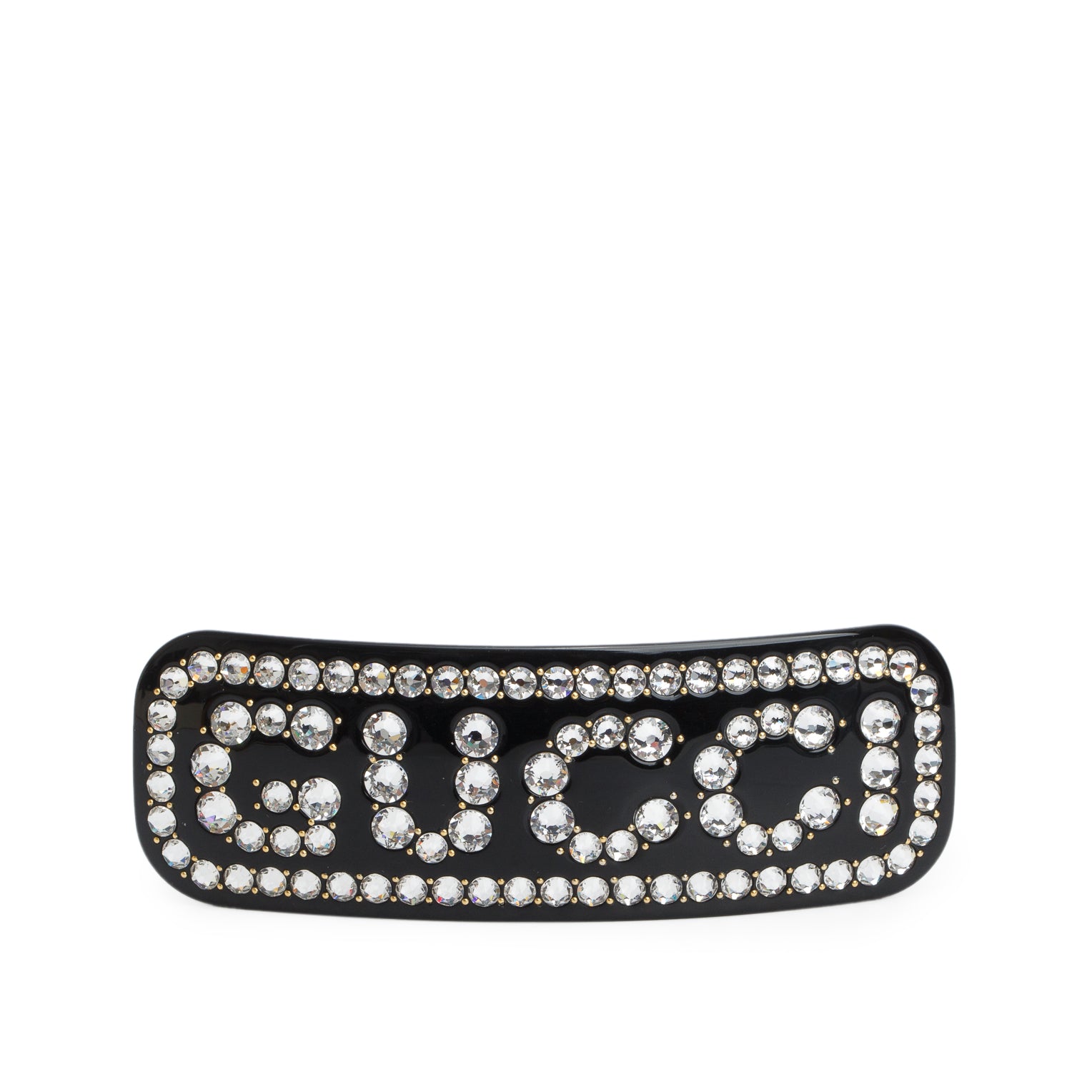 Gucci Black Resin Crystal Embellished Hair Clip Barrette