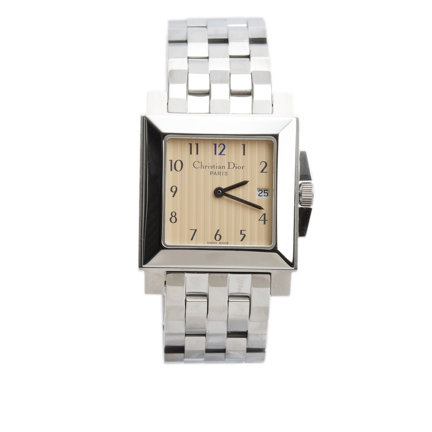 Christian Dior Stainless Steel Monsieur 27 MM Quartz Watch Beige Dial D71-100