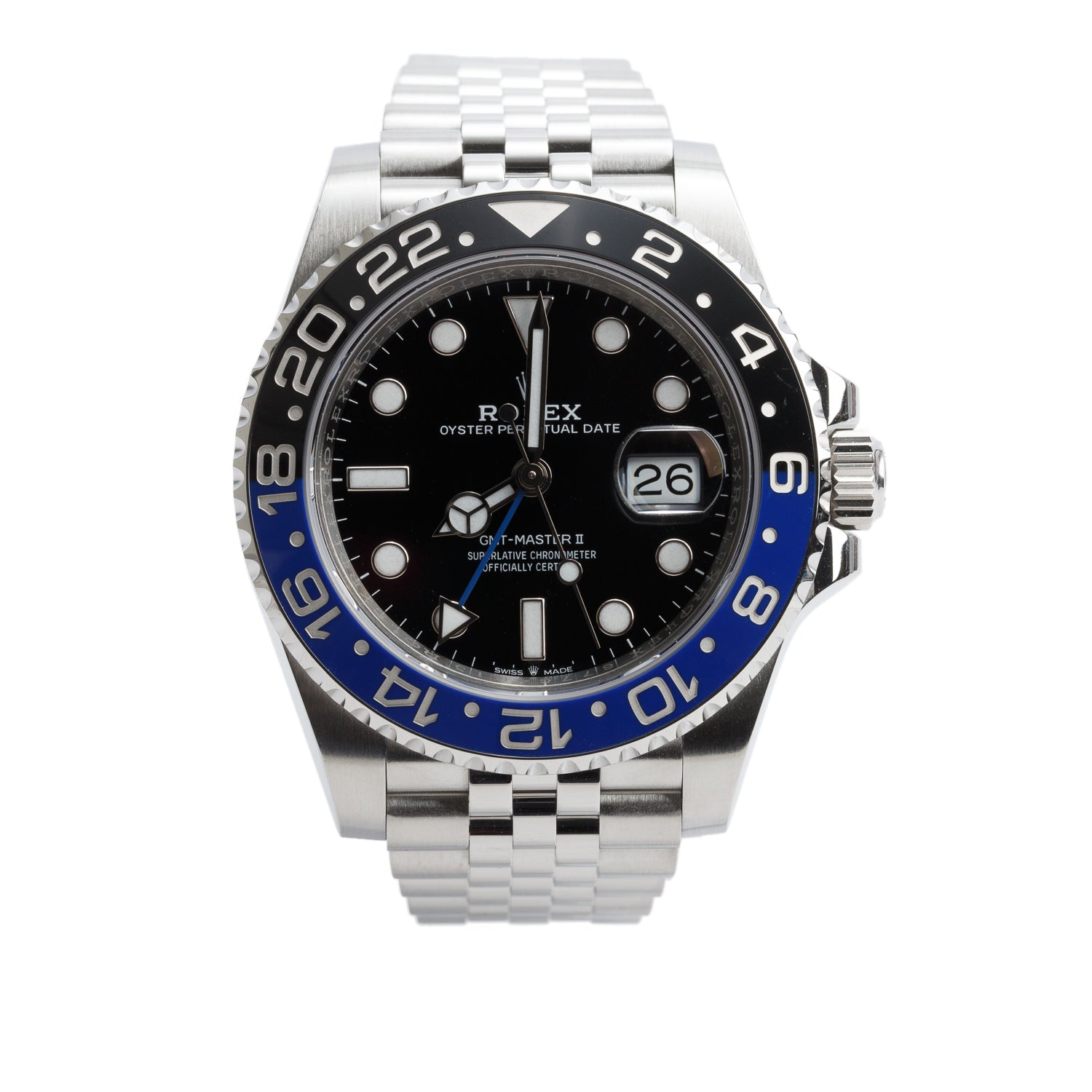 Rolex Stainless Steel GMT-Master II "Batgirl" 40 MM Watch 126710BLNR w/ Box & Papers