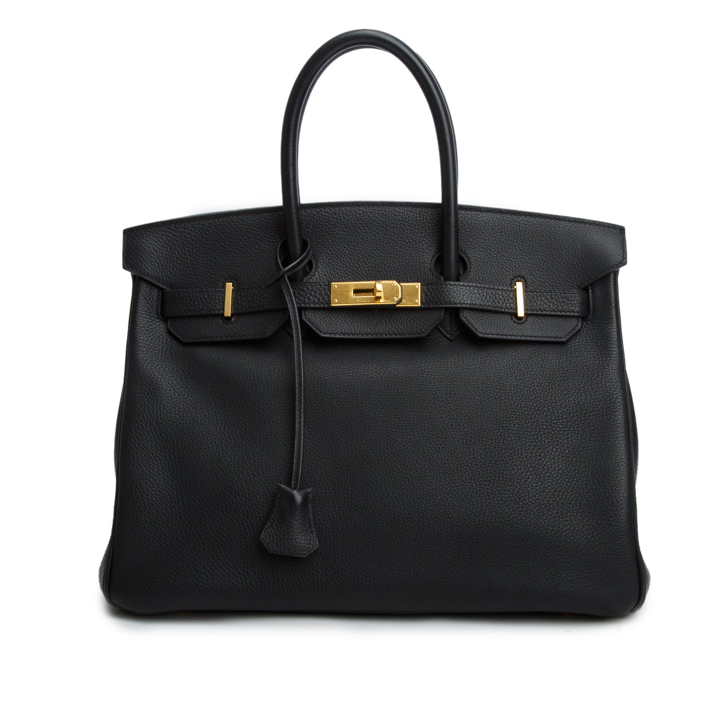 Hermes Vintage Noir Taurillon Clemence Birkin 35