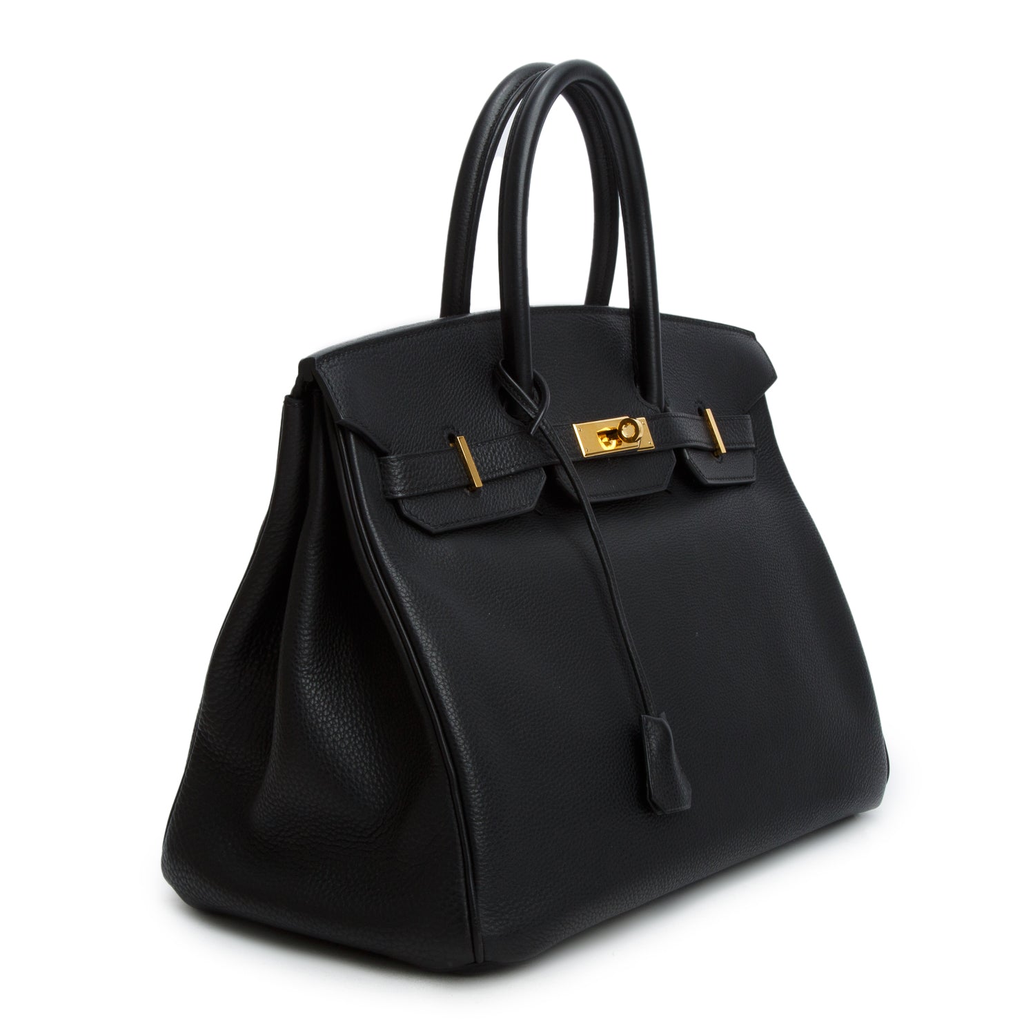 Hermes Vintage Noir Taurillon Clemence Birkin 35