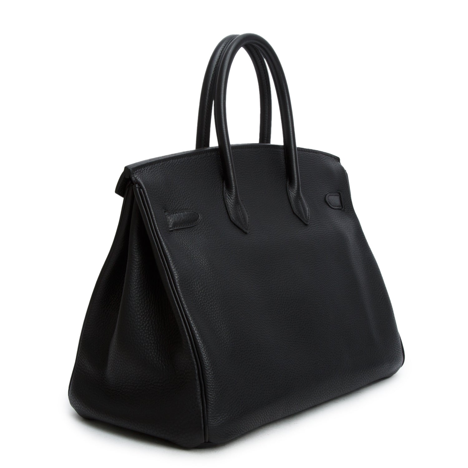 Hermes Vintage Noir Taurillon Clemence Birkin 35