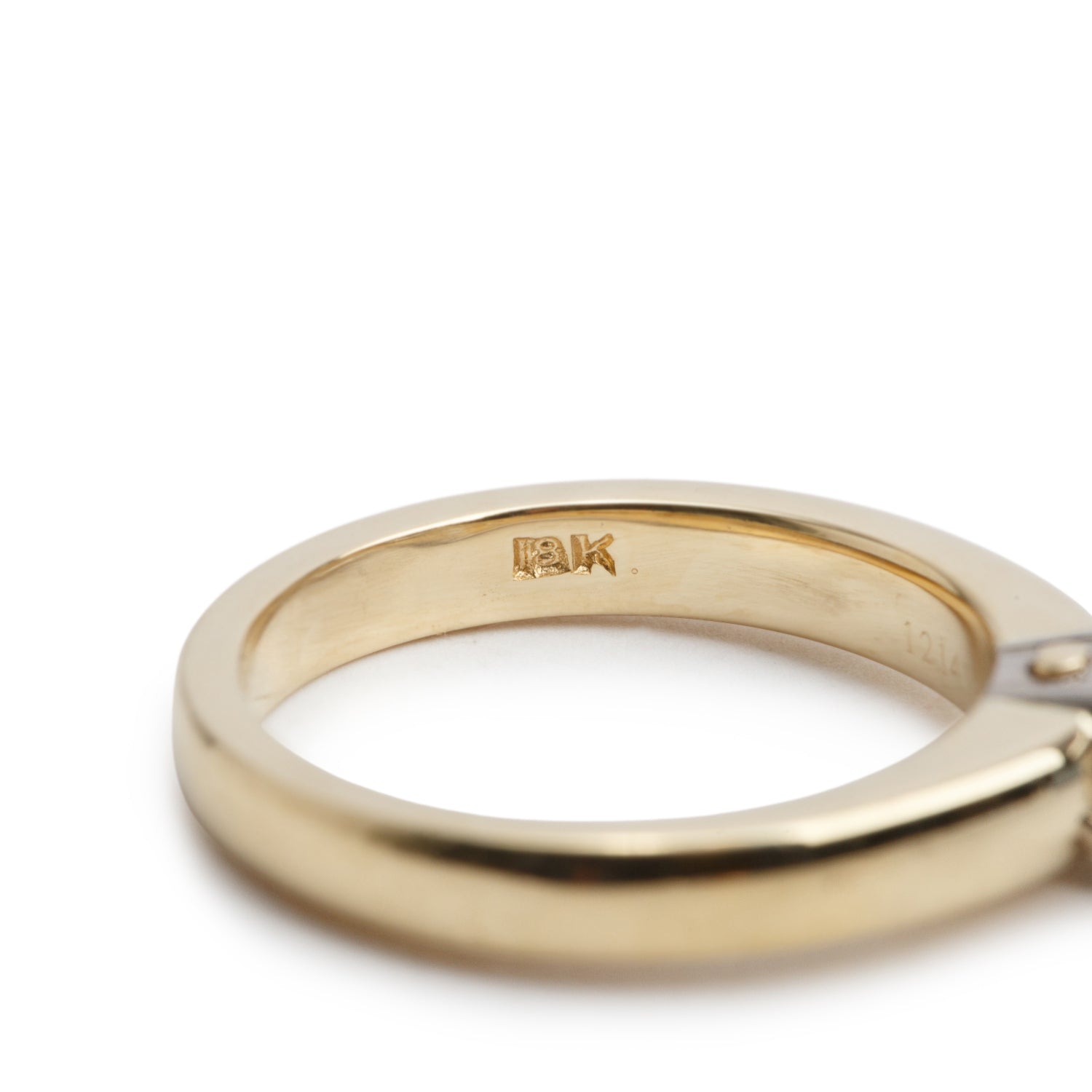 Birks 18k Yellow & White Gold 0.43 ct. Round Cut Diamond Engagement Ring, Size 4