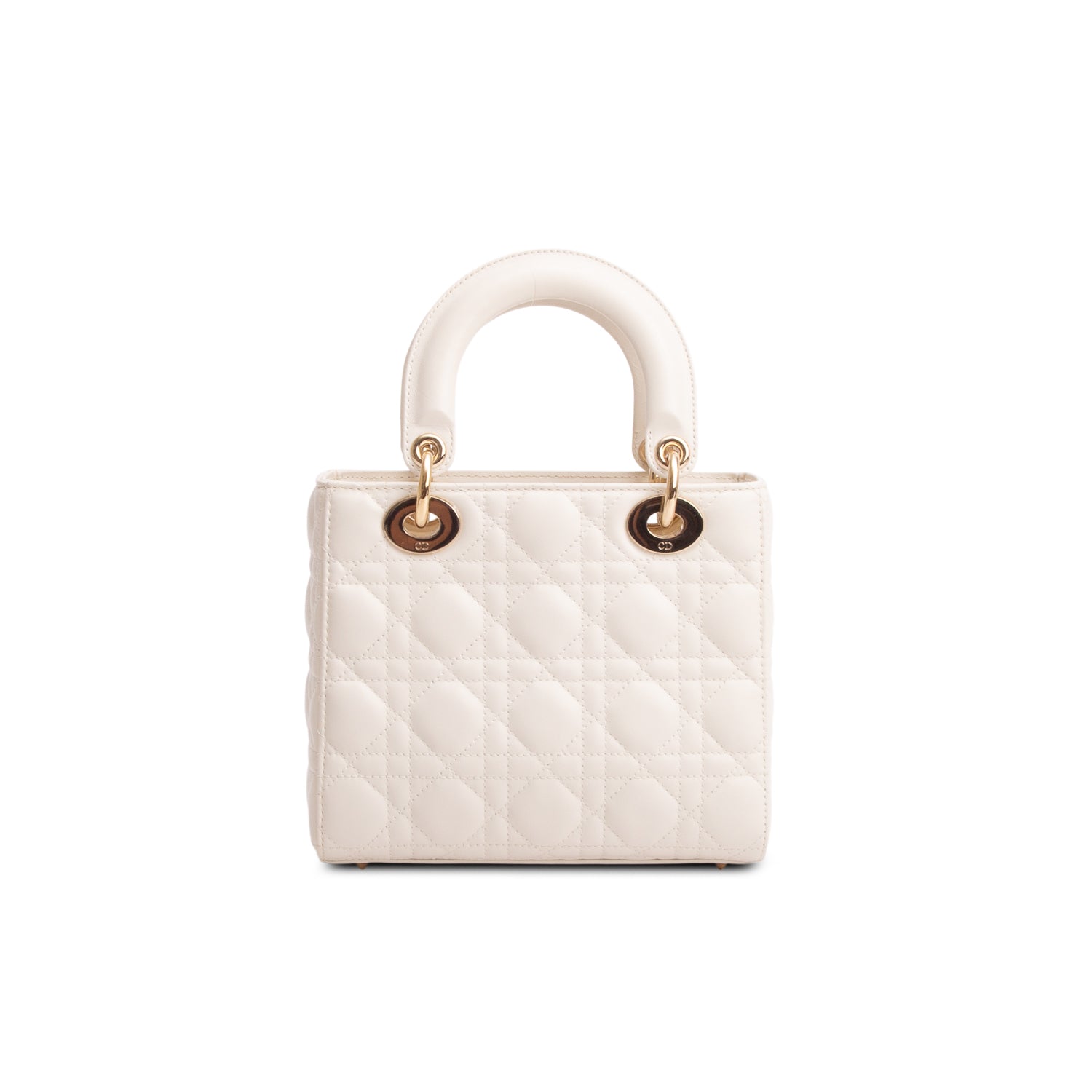 Christian Dior 2023 White Lambskin Cannage Small My ABC Lady Dior w/ Strap & Authenticity Card