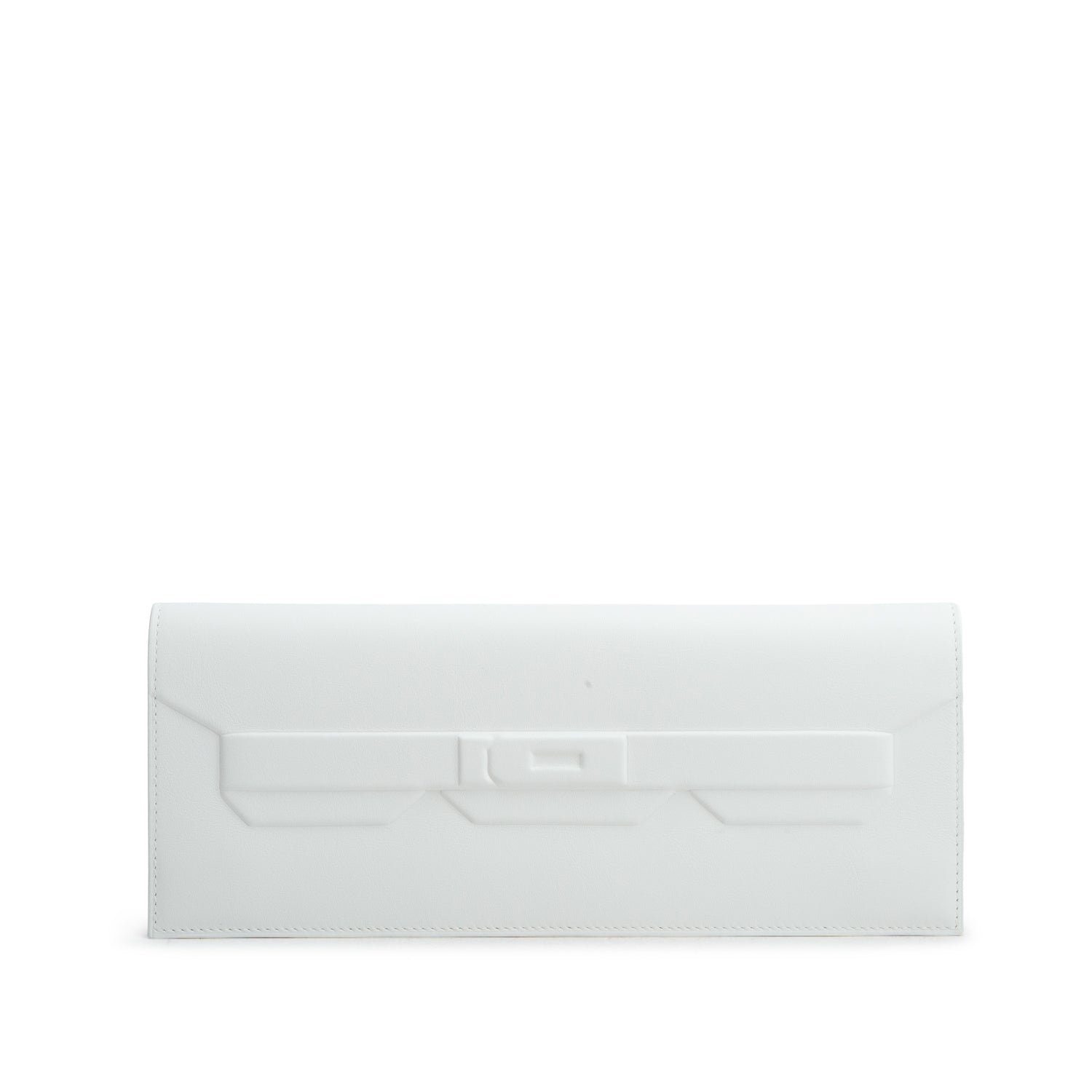 Hermes 2023 Blanc Swift Birkin Shadow Clutch w/ Box