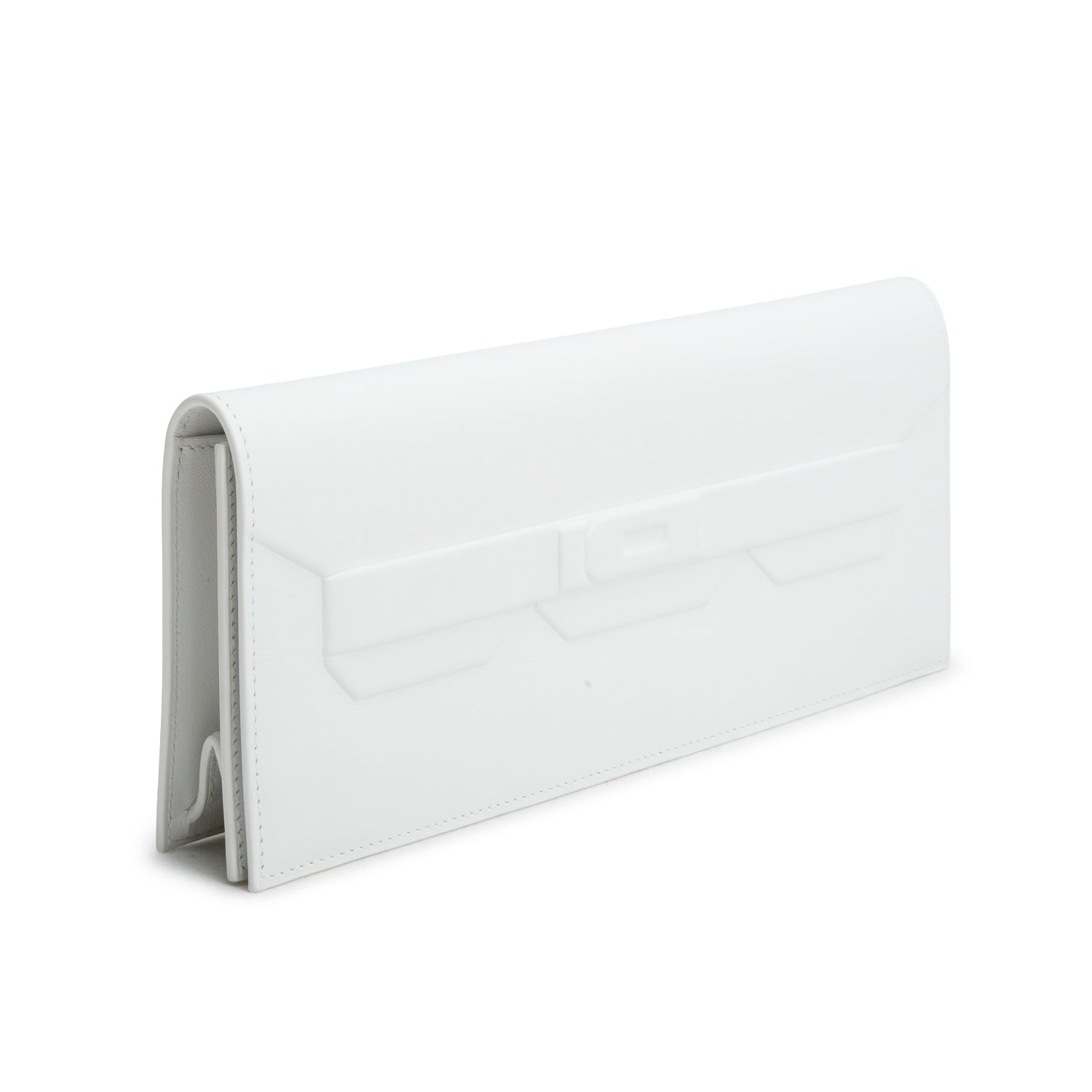 Hermes 2023 Blanc Swift Birkin Shadow Clutch w/ Box