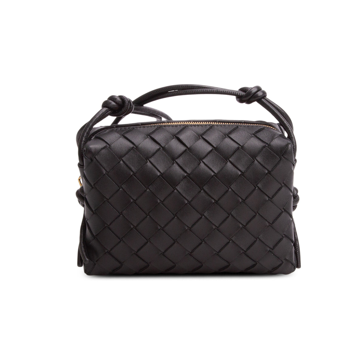 Bottega Veneta Black Nappa Intrecciato Mini Loop Camera Bag w/ Box
