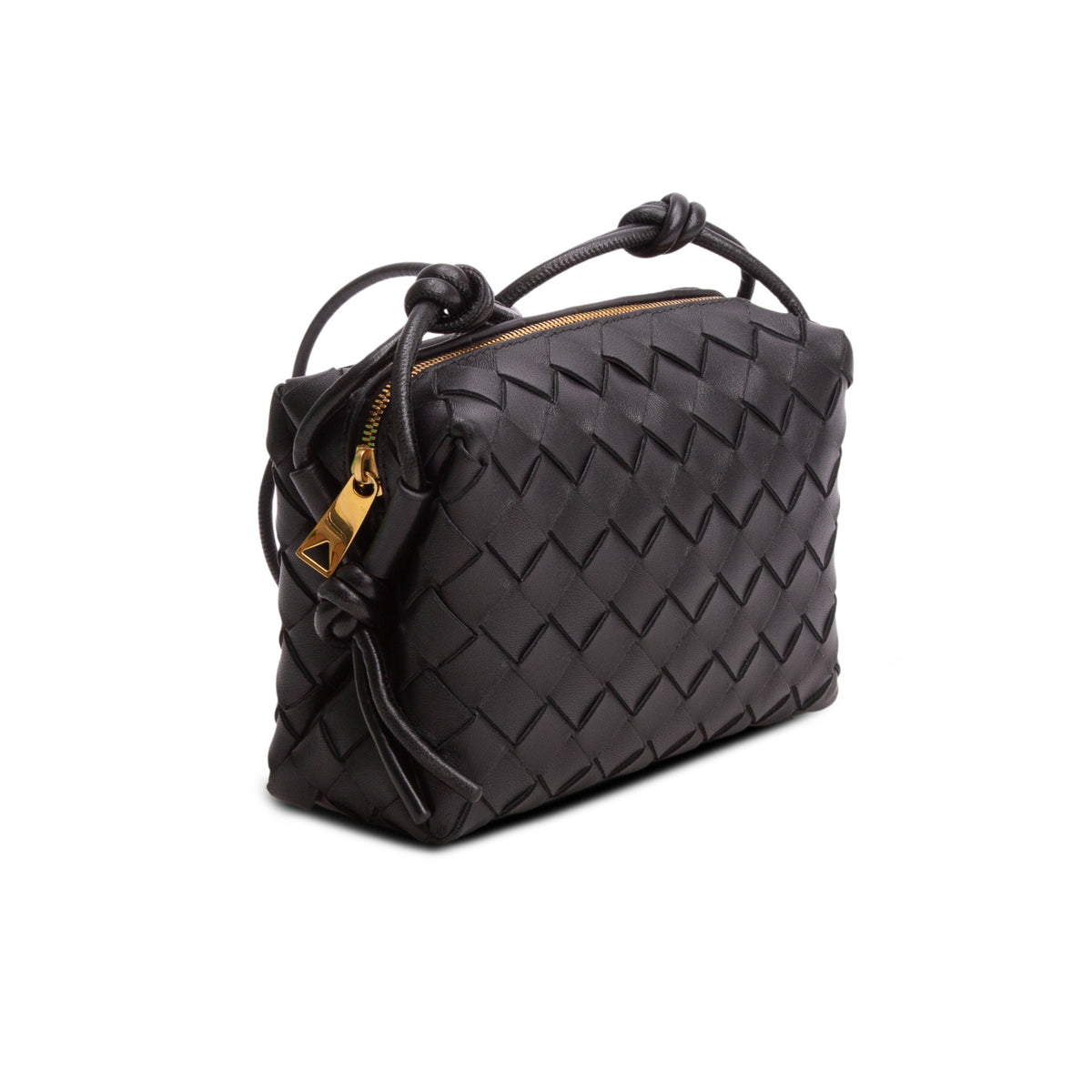 Bottega Veneta Black Nappa Intrecciato Mini Loop Camera Bag w/ Box