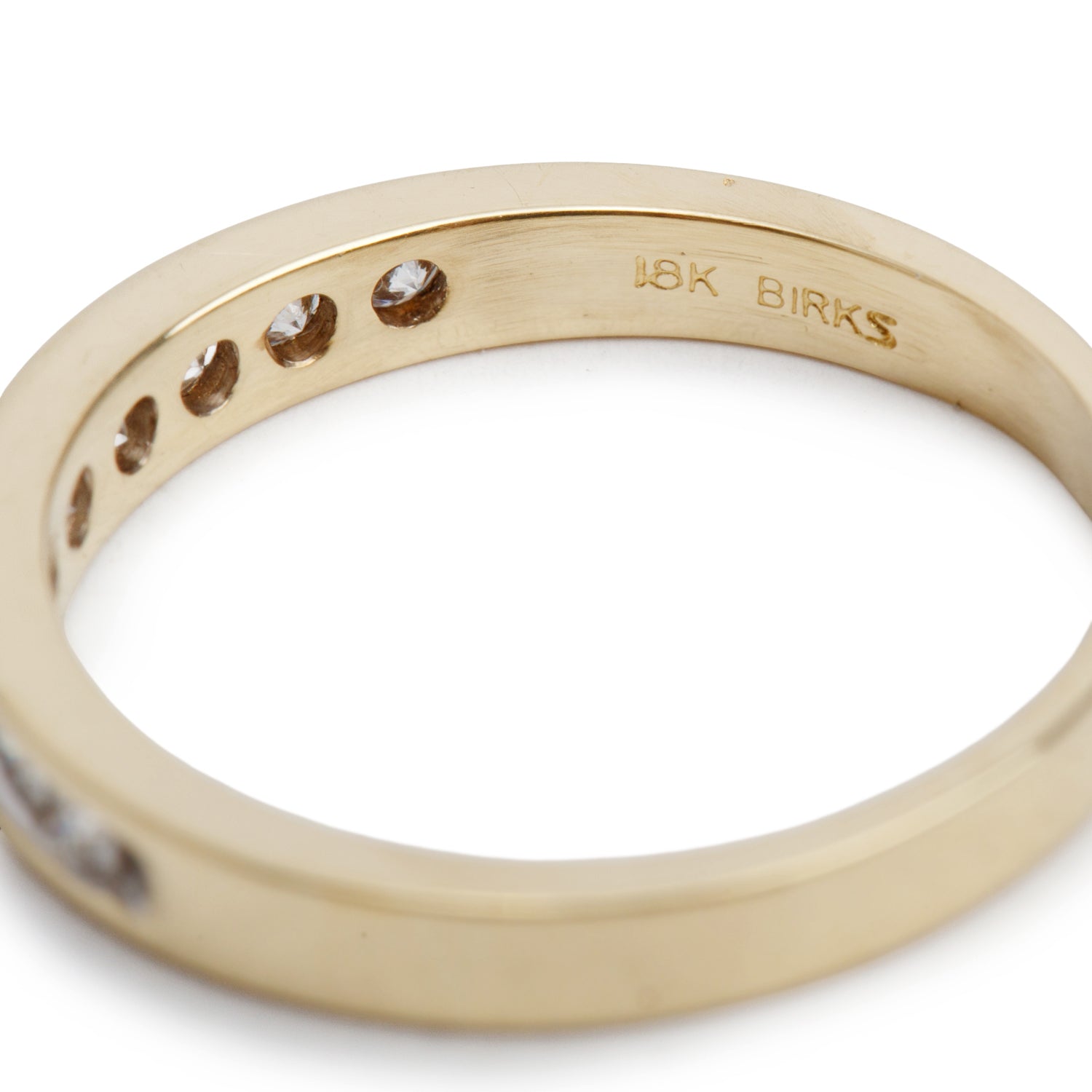 Birks 18k Yellow Gold 0.25 tcw. Diamond Band Ring, Size 4
