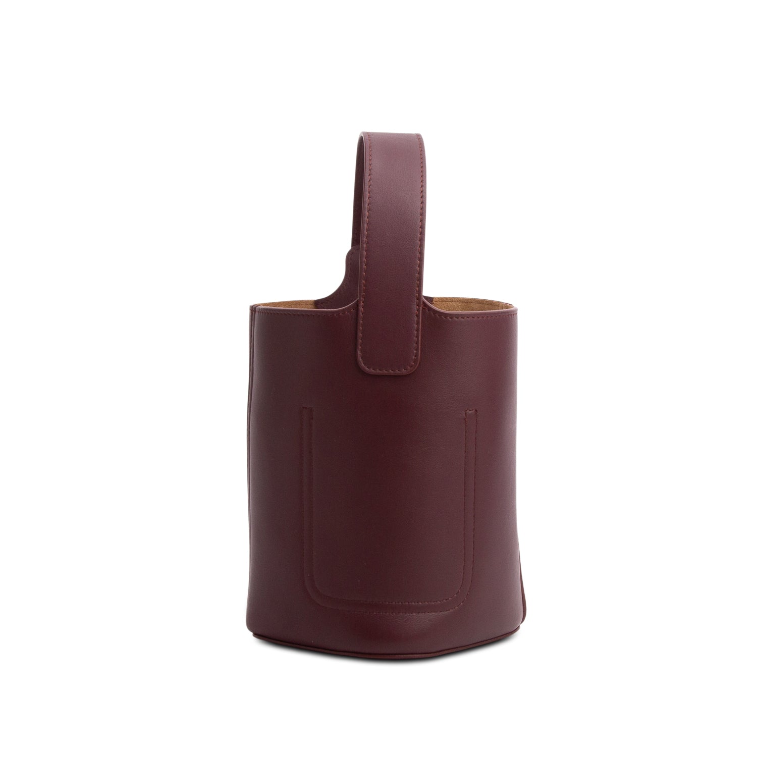 Loewe Burgundy Smooth Calfskin Mini Pebble Bucket Bag w/ Box, Strap & Receipt