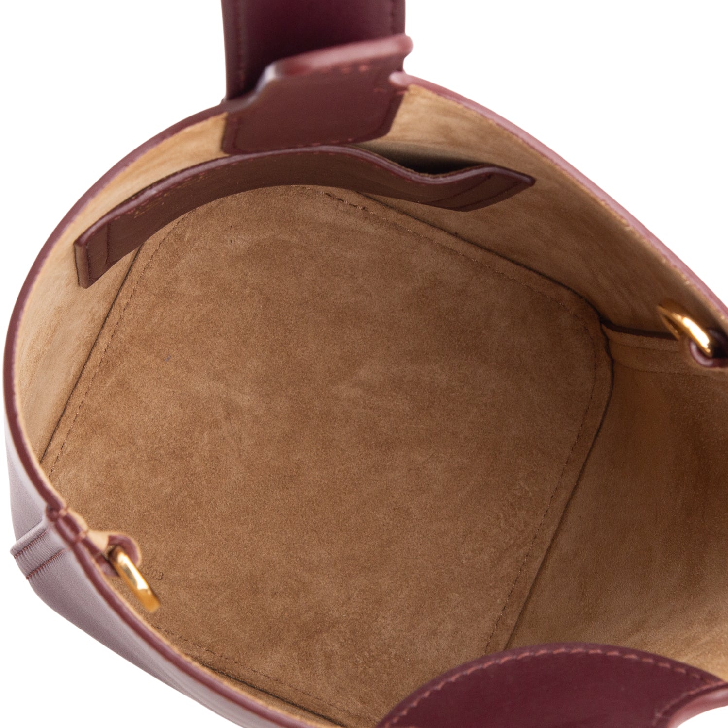 Loewe Burgundy Smooth Calfskin Mini Pebble Bucket Bag w/ Box, Strap & Receipt