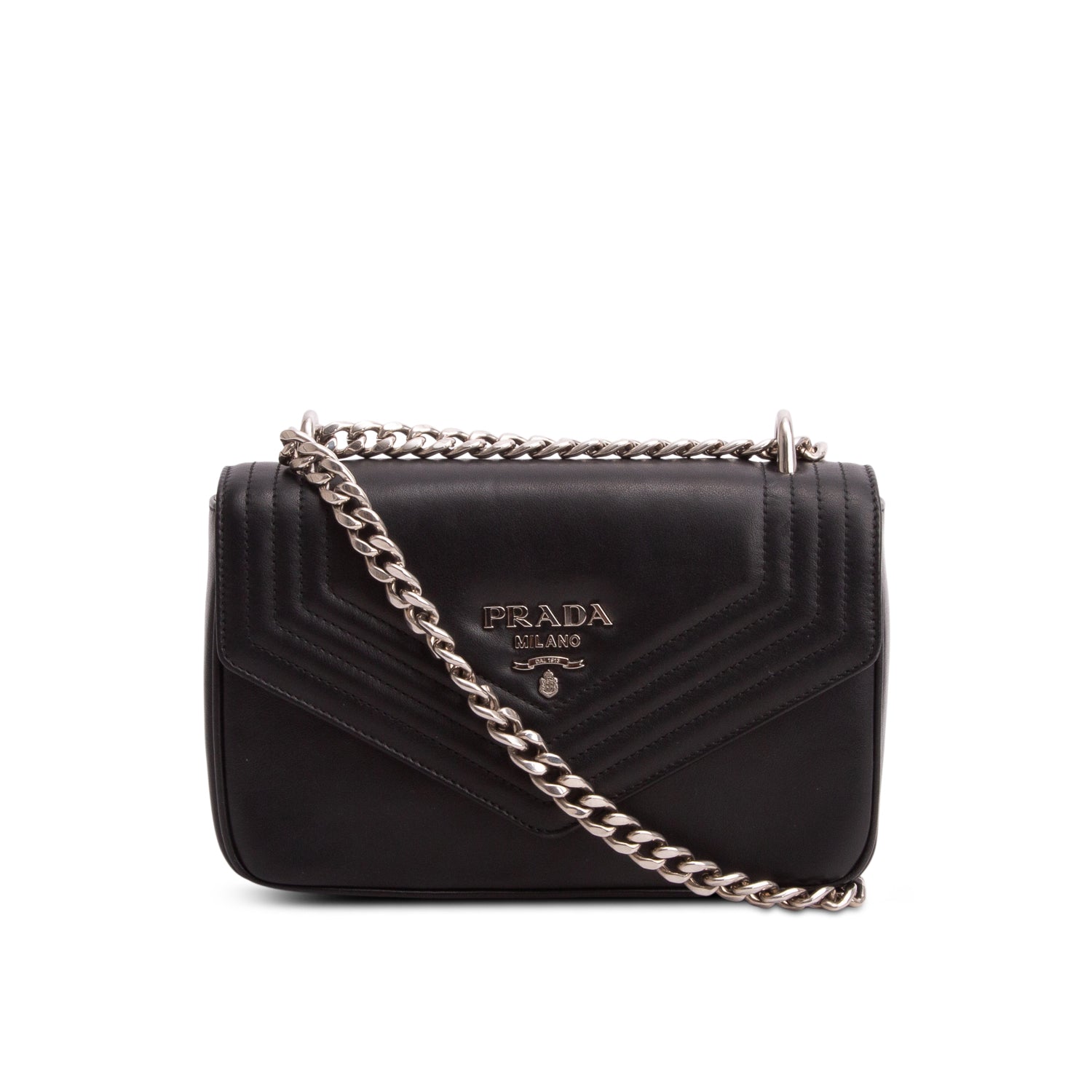 Prada Black Nappa Diagramme Crossbody Bag w/ Authenticity Card
