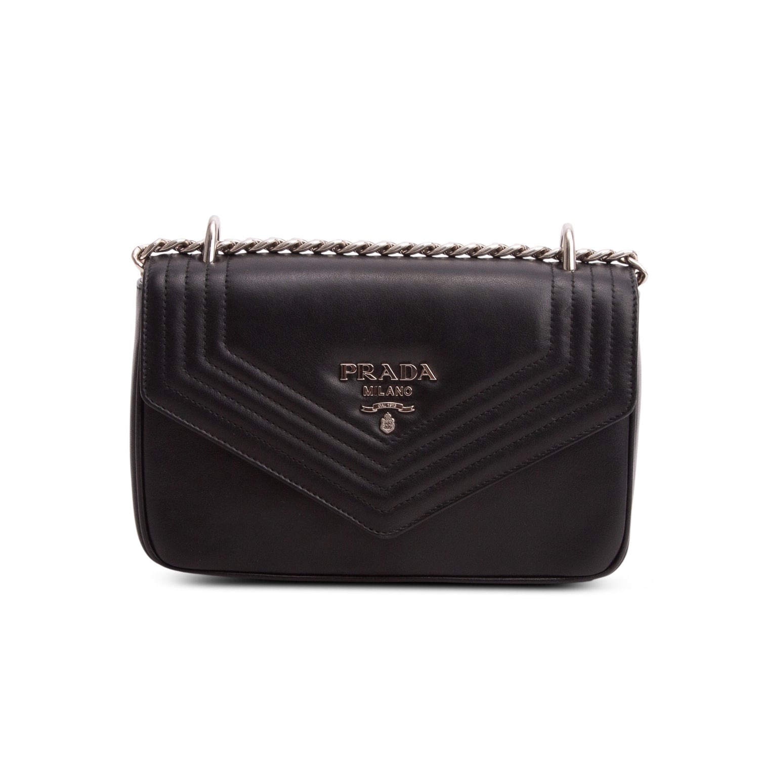 Prada Black Nappa Diagramme Crossbody Bag w/ Authenticity Card