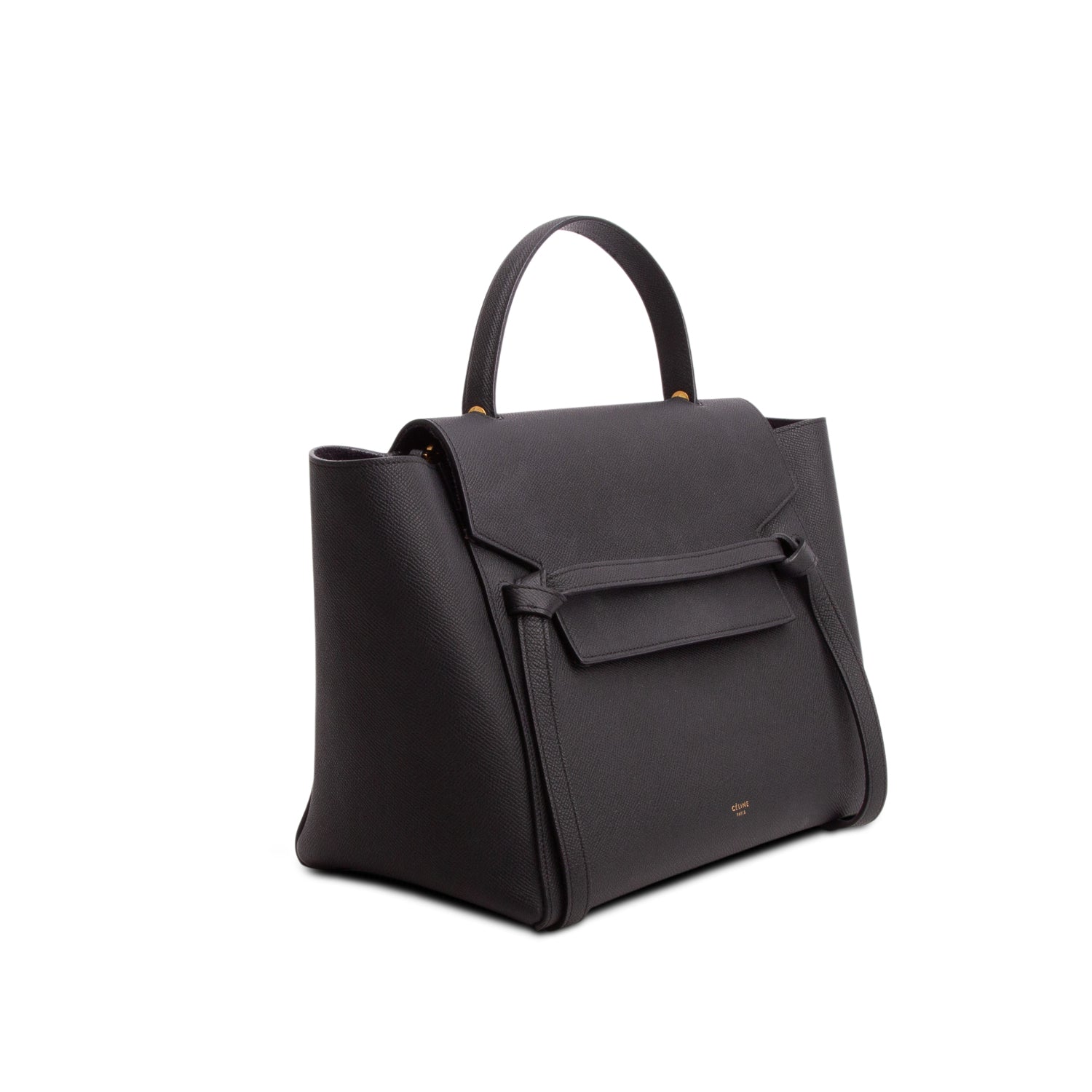 Celine Black Grained Calfskin Mini Belt Bag w/ Strap