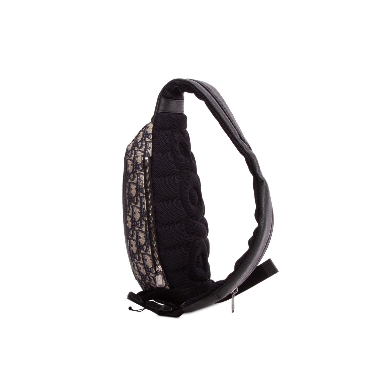 Christian Dior 2023 Blue Grained Calfskin Oblique Scarab Sling Bag