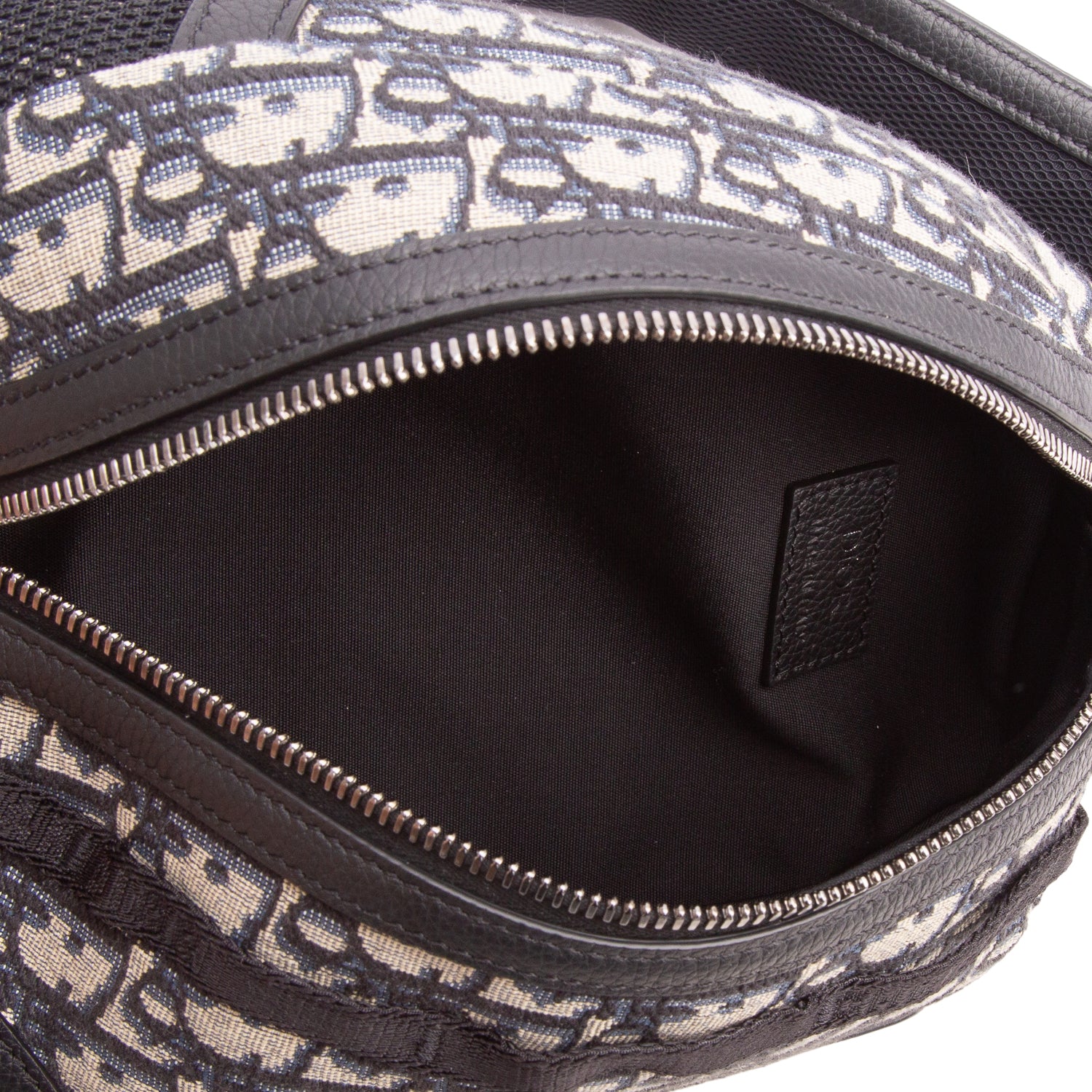 Christian Dior 2023 Blue Grained Calfskin Oblique Scarab Sling Bag