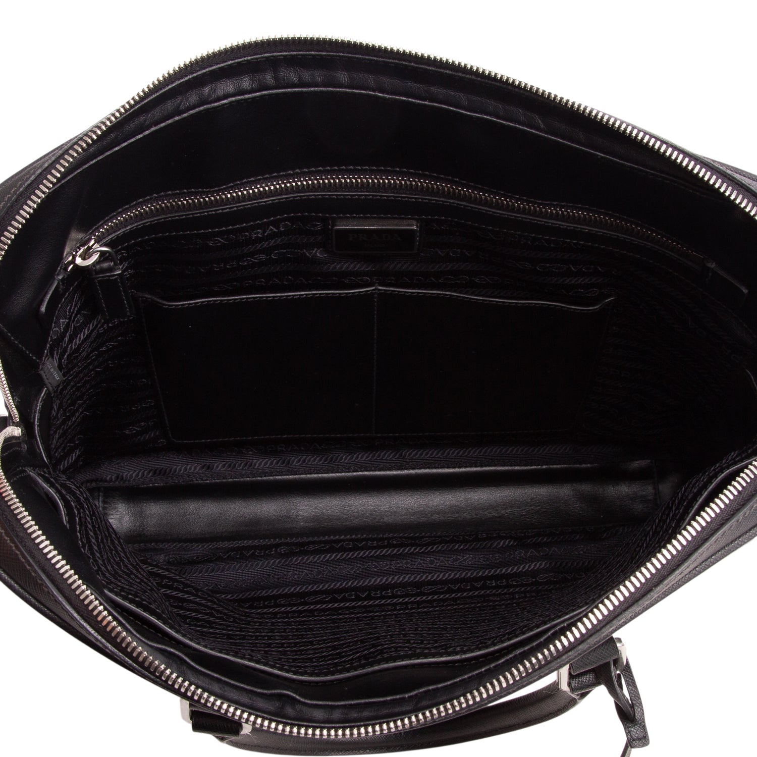 Prada Black Saffiano Travel Briefcase w/ Authenticity Card