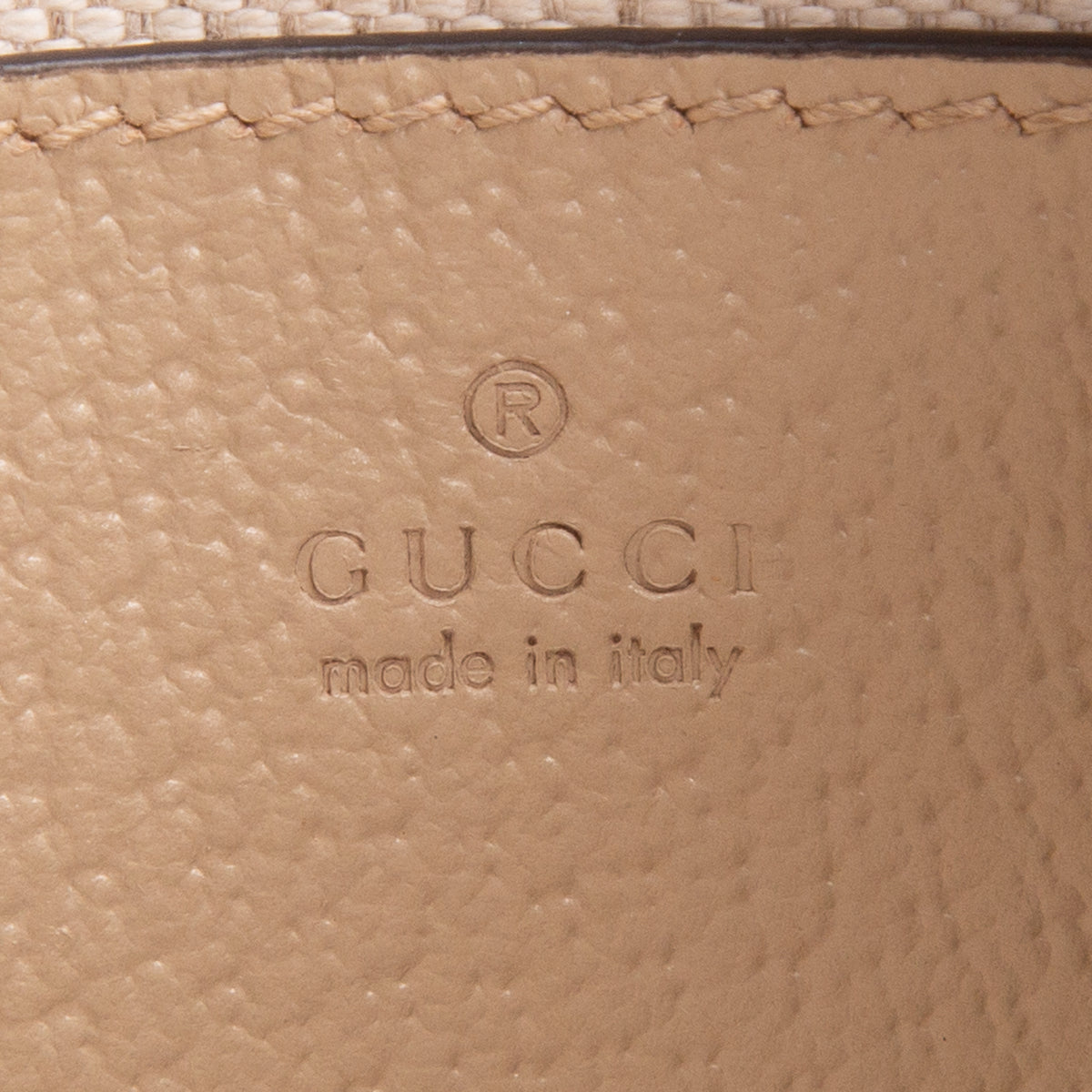 Gucci Beige GG Supreme Monogram Textured Dollar Calfskin Mini Ophidia Chain Bag