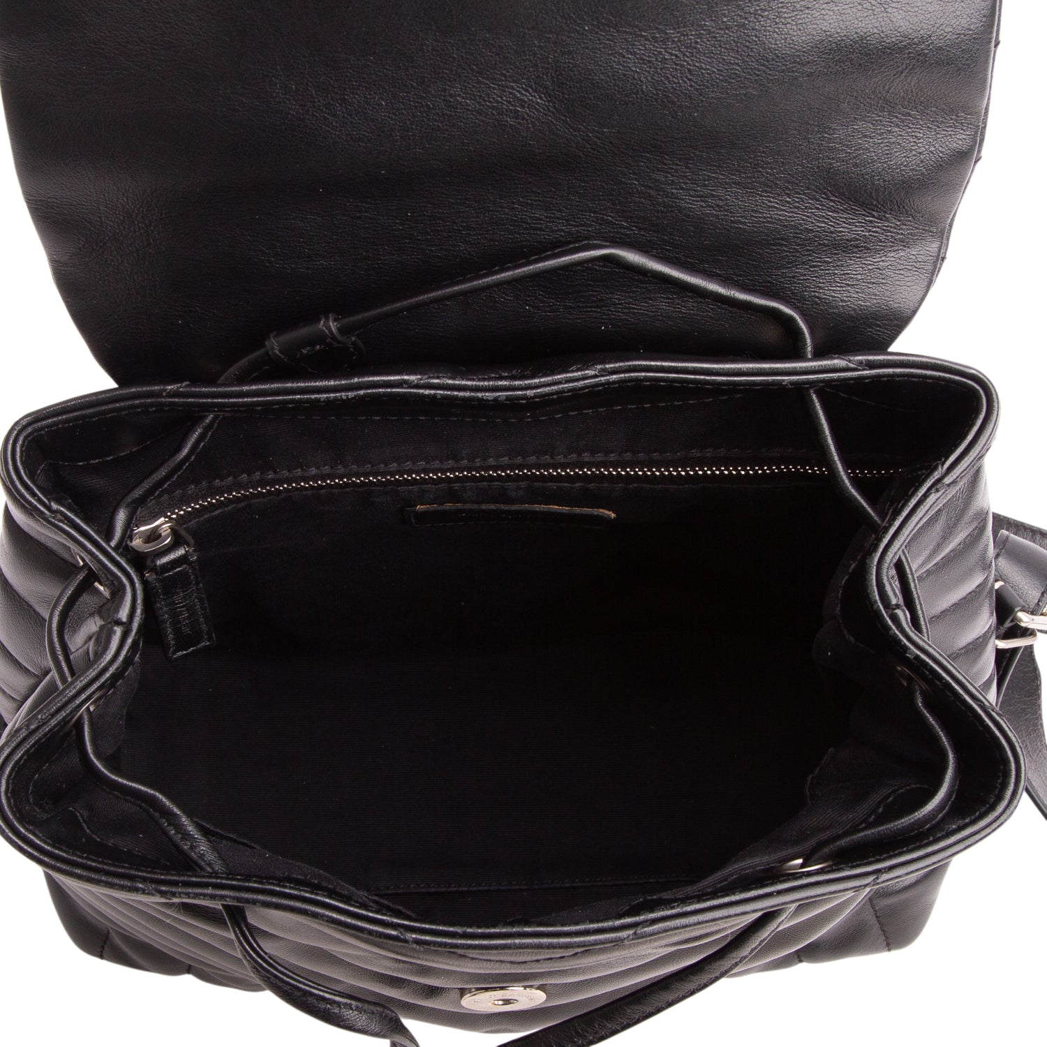 Saint Laurent Black Calfskin Y Quilted Monogram Small Loulou Backpack