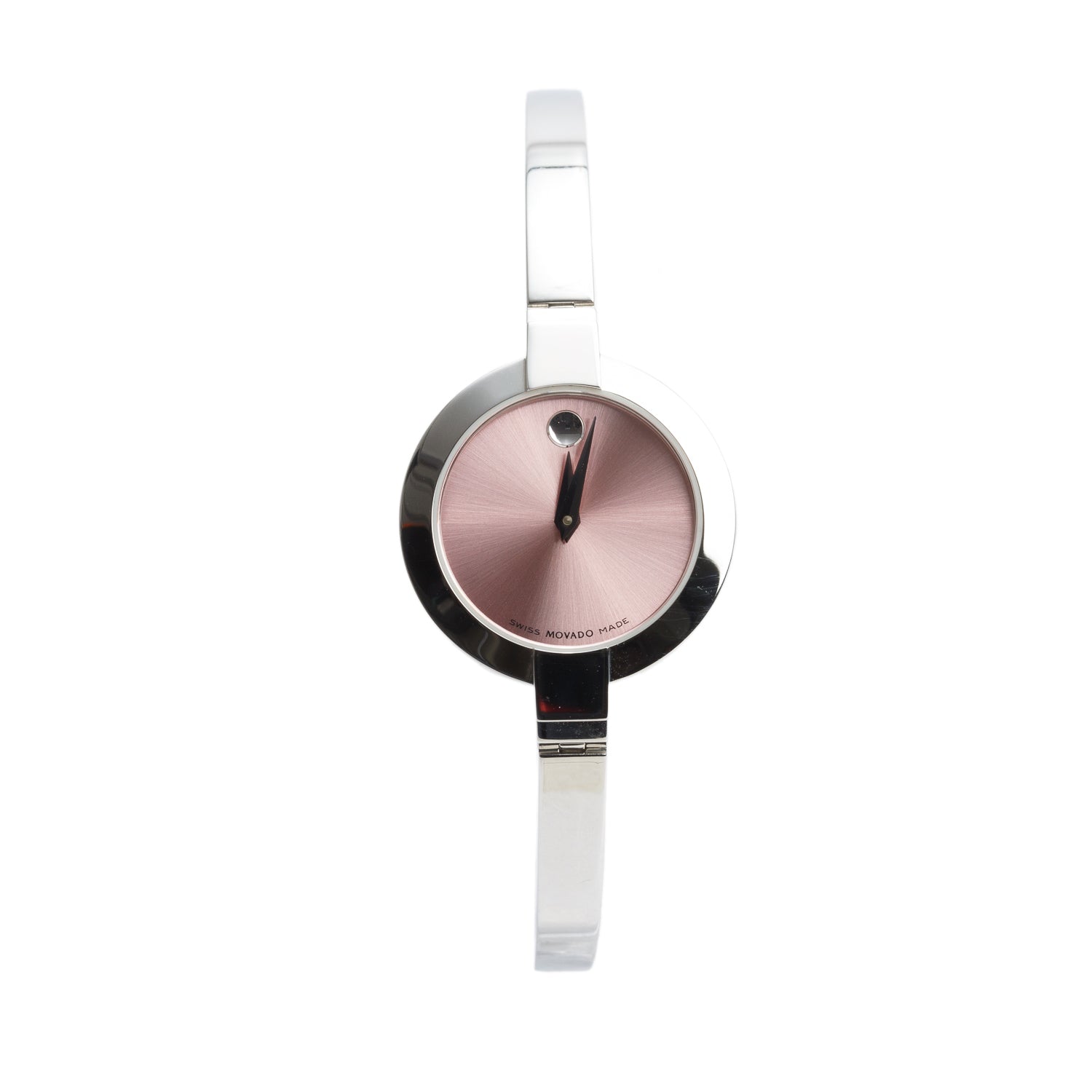Movado Stainless Steel Bela 24 MM Quartz Watch Pink Dial w/ Box