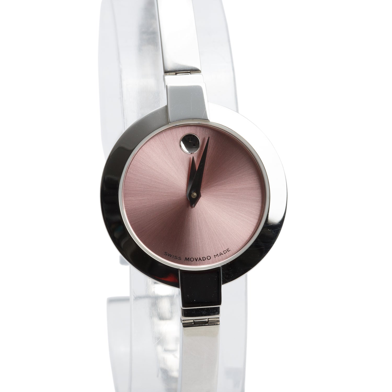 Movado Stainless Steel Bela 24 MM Quartz Watch Pink Dial w/ Box