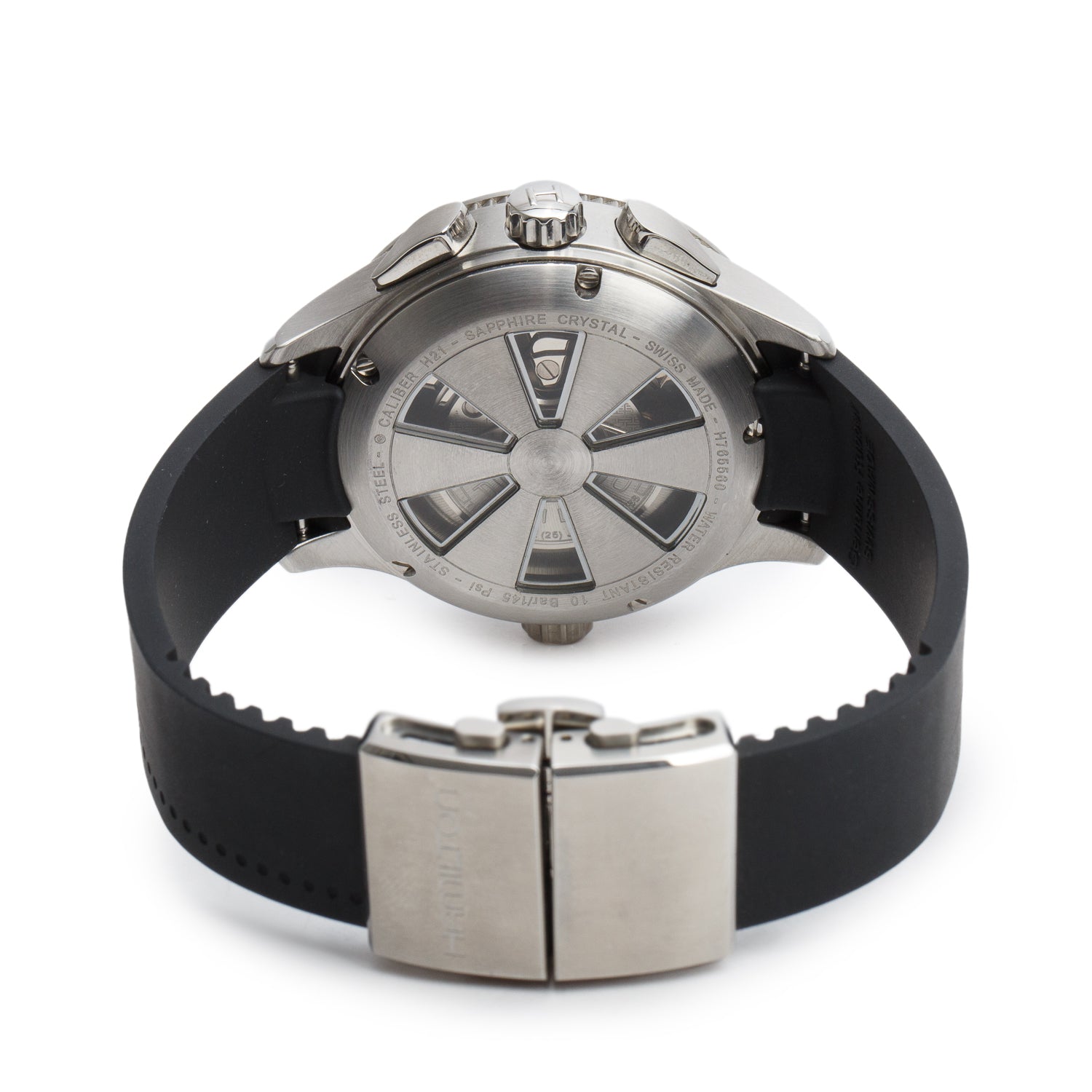 Hamilton Stainless Steel Khaki Aviation X Patrol 42 MM Automatic Chronograph Watch Black Dial H765560 w/ Box