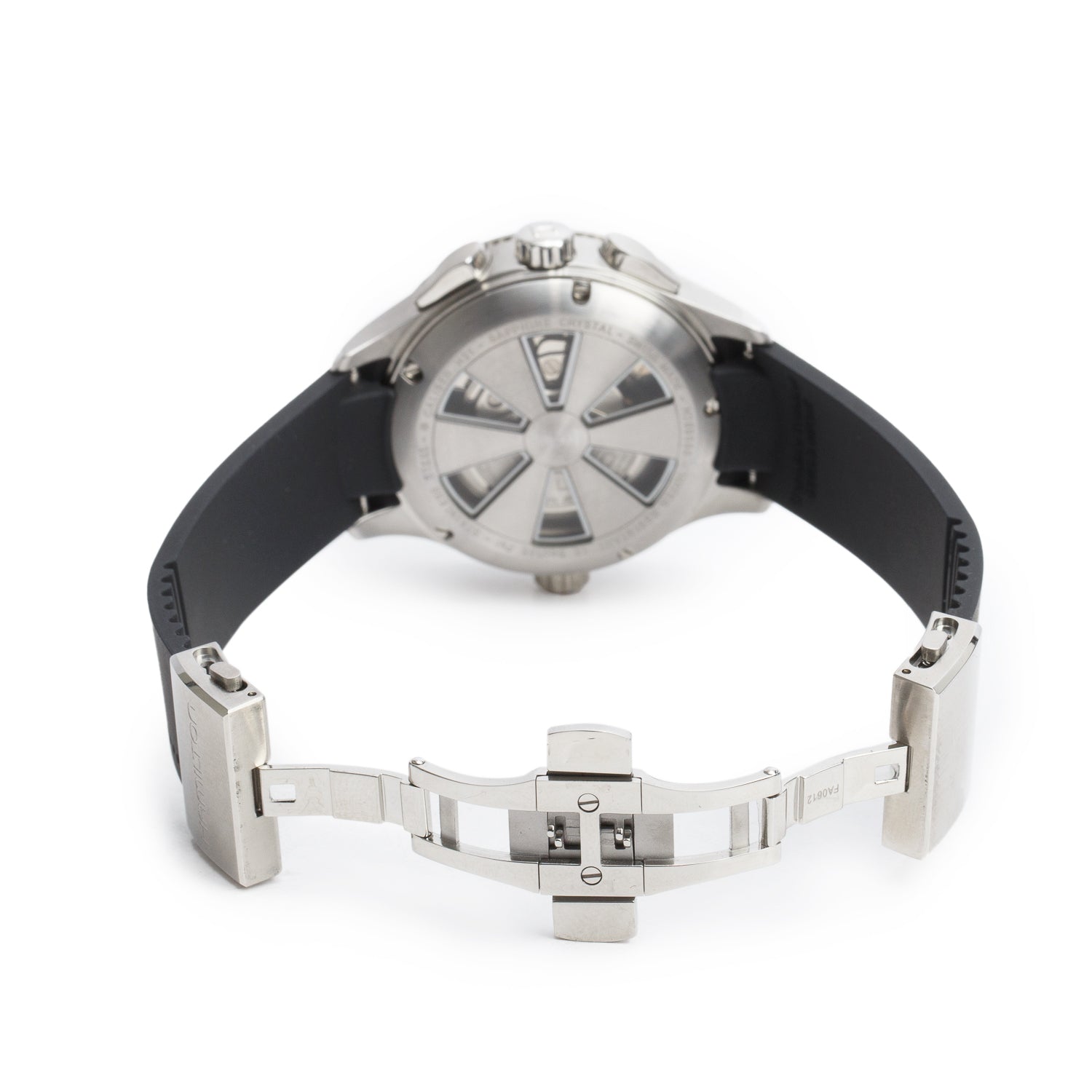 Hamilton Stainless Steel Khaki Aviation X Patrol 42 MM Automatic Chronograph Watch Black Dial H765560 w/ Box
