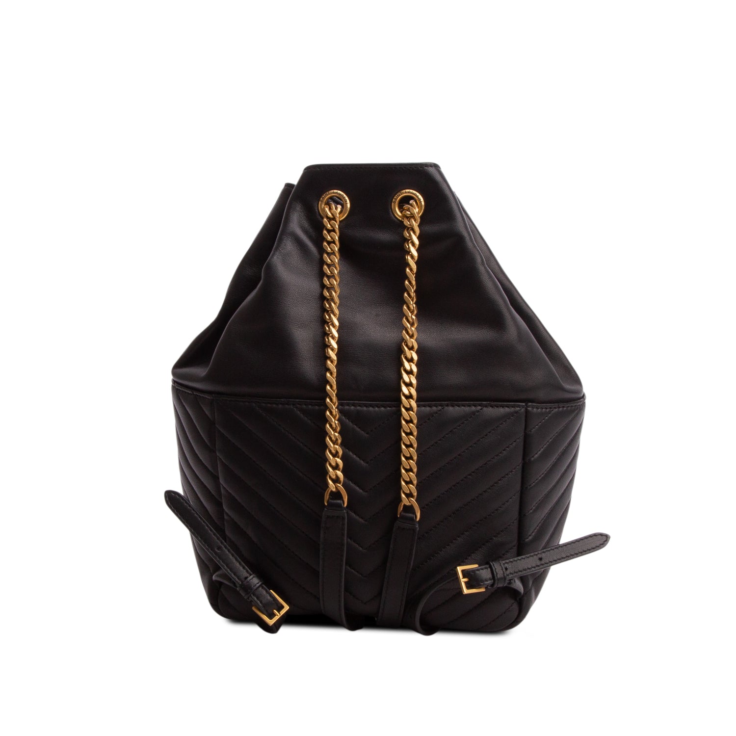 Saint Laurent 2021 Black Lambskin Matelasse Monogram Joe Backpack