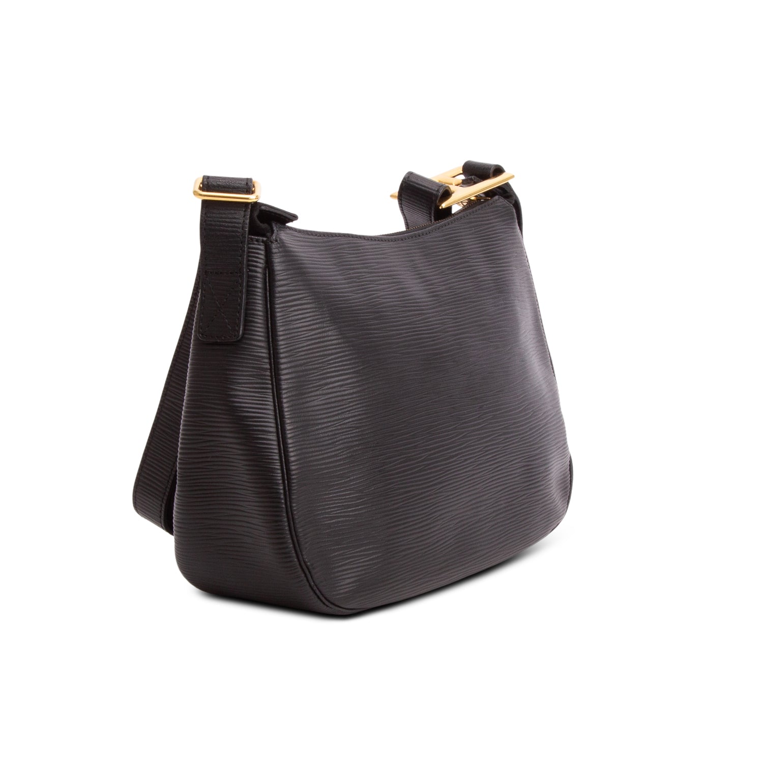 Fendi Vintage Black Epi Leather Shoulder Bag