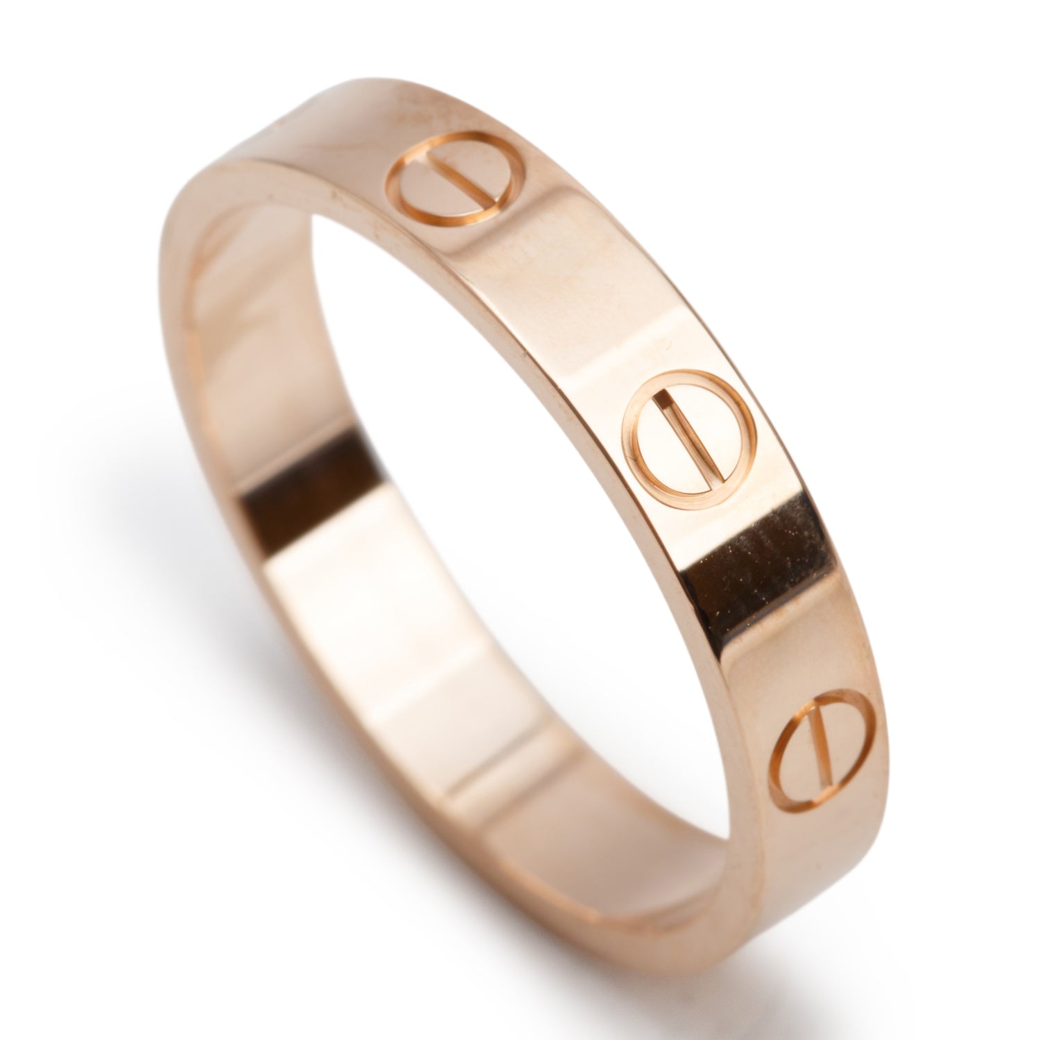 Cartier 18k Rose Gold 3.6 MM Love Wedding Band Ring, Size 55 7.25 w/ Box, Receipt & Certificate