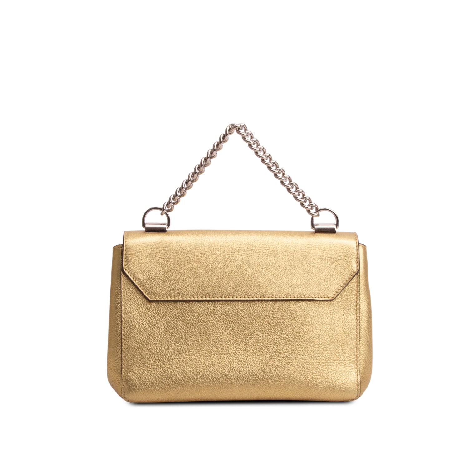 Louis Vuitton Metallic Gold Taurillon Leather LockMe II BB Chain Bag w/ Strap