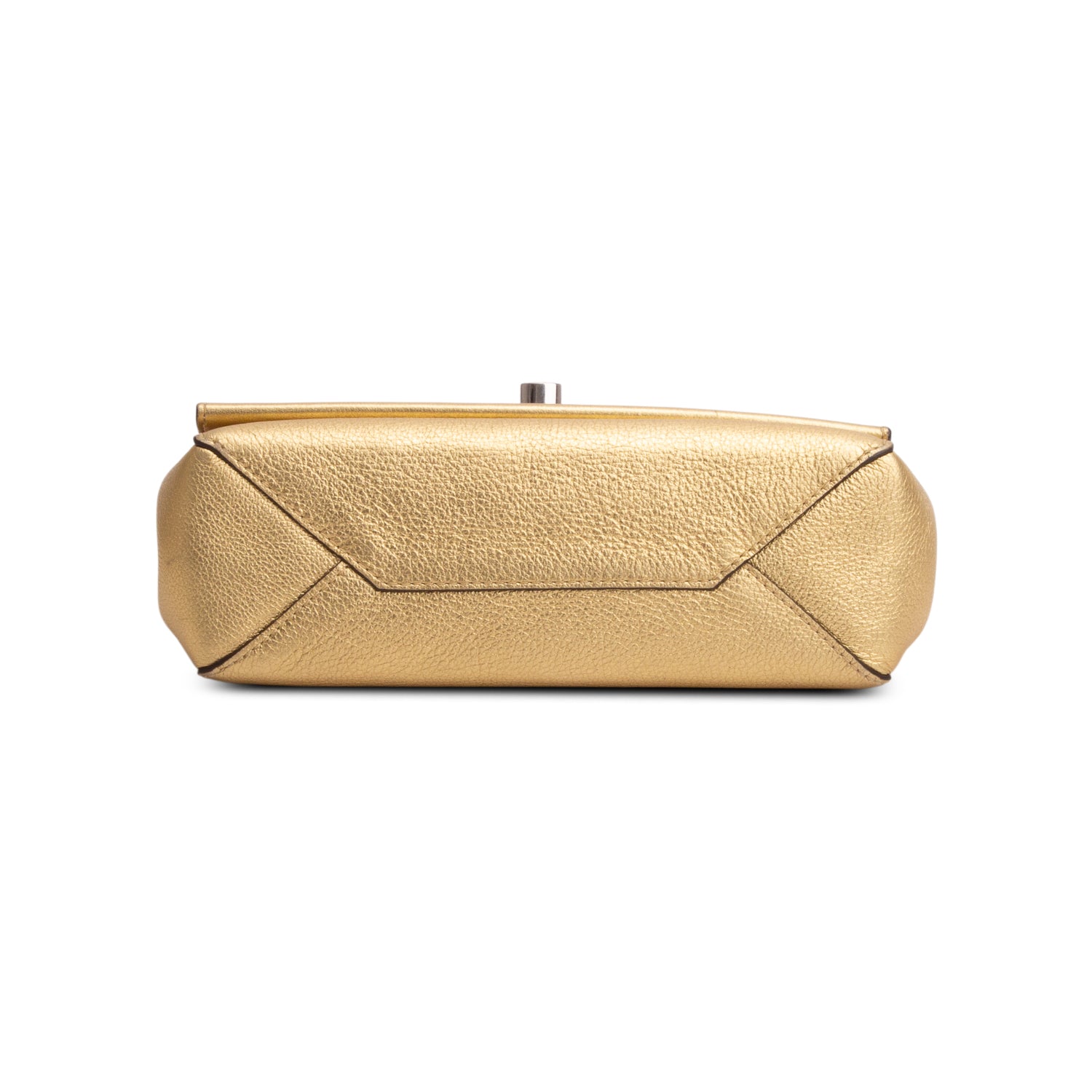 Louis Vuitton Metallic Gold Taurillon Leather LockMe II BB Chain Bag w/ Strap