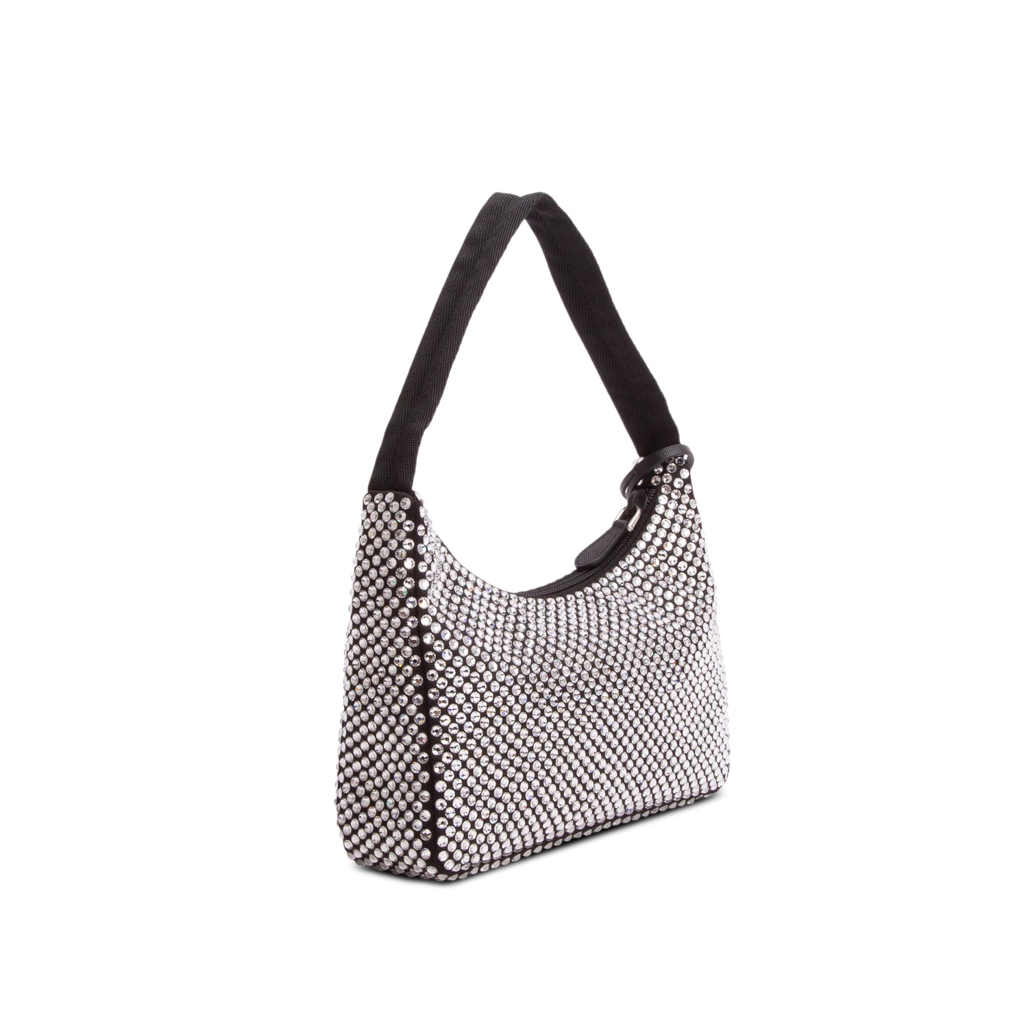 Prada Black Satin Crystal Mini Re-Edition 2000 Bag