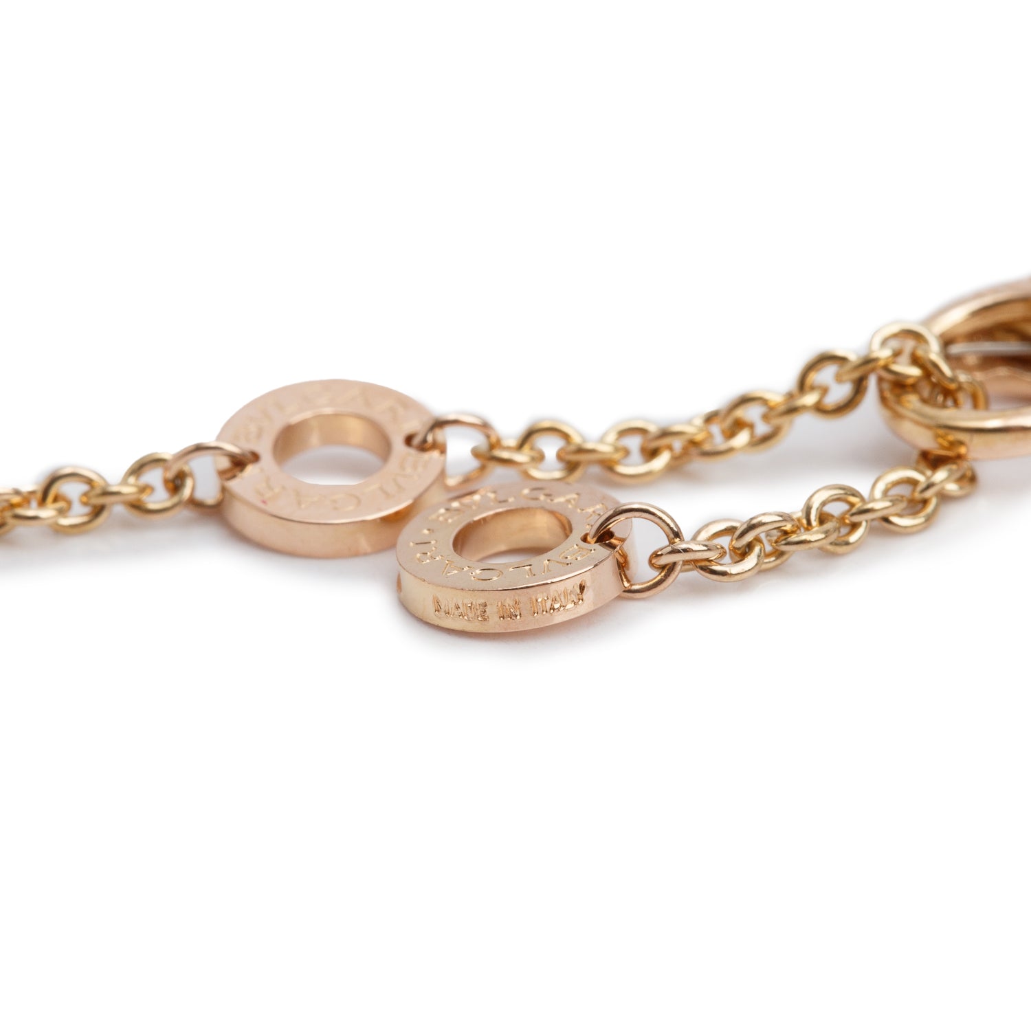 BVLGARI 18k Rose Gold B.Zero1 Pendant Necklace w/ Box & Certificate