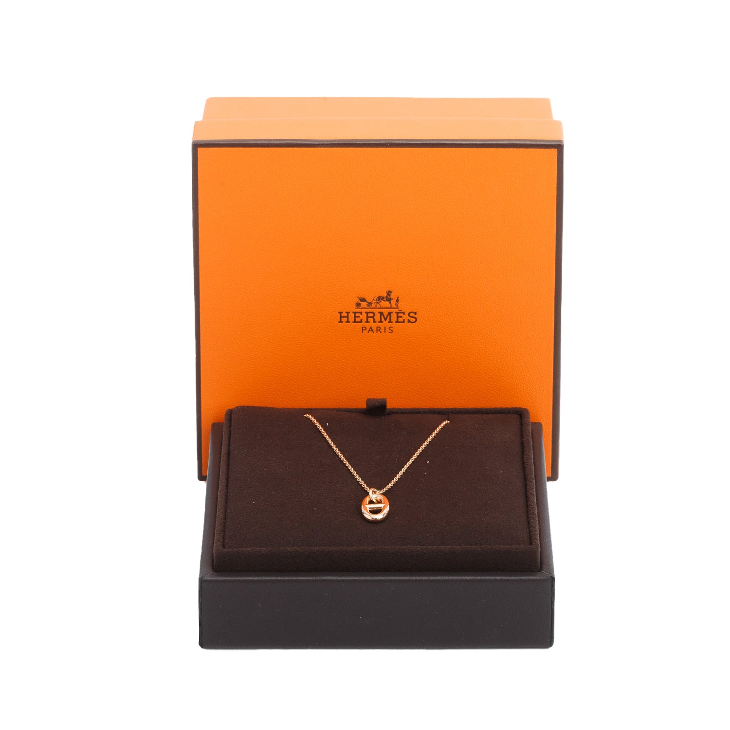 Hermes 18k Rose Gold Farandole Pendant Necklace, Small Model w/ Box & Certificate