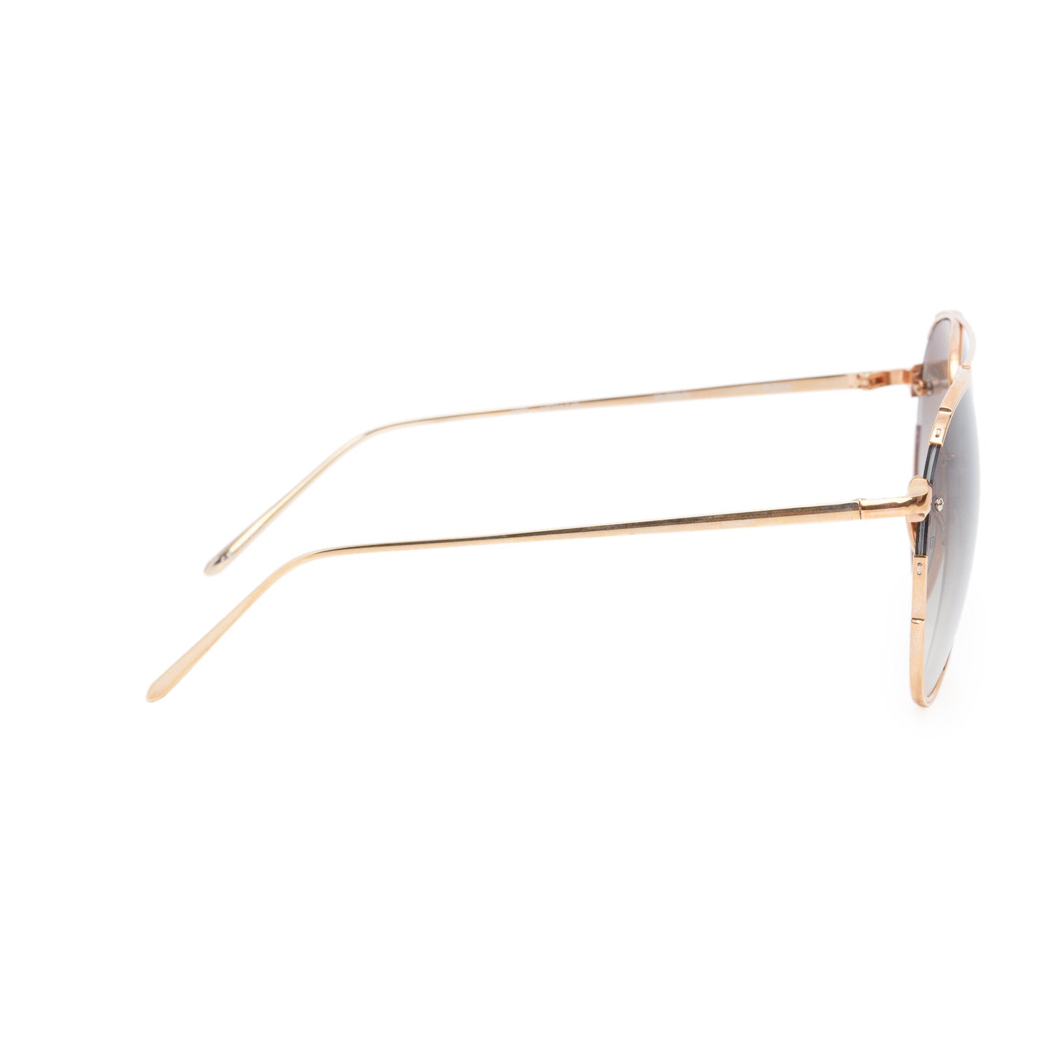 Linda Farrow LFL/950 18k Rose Gold Plated Russo Aviator Sunglasses w/ Box & Case