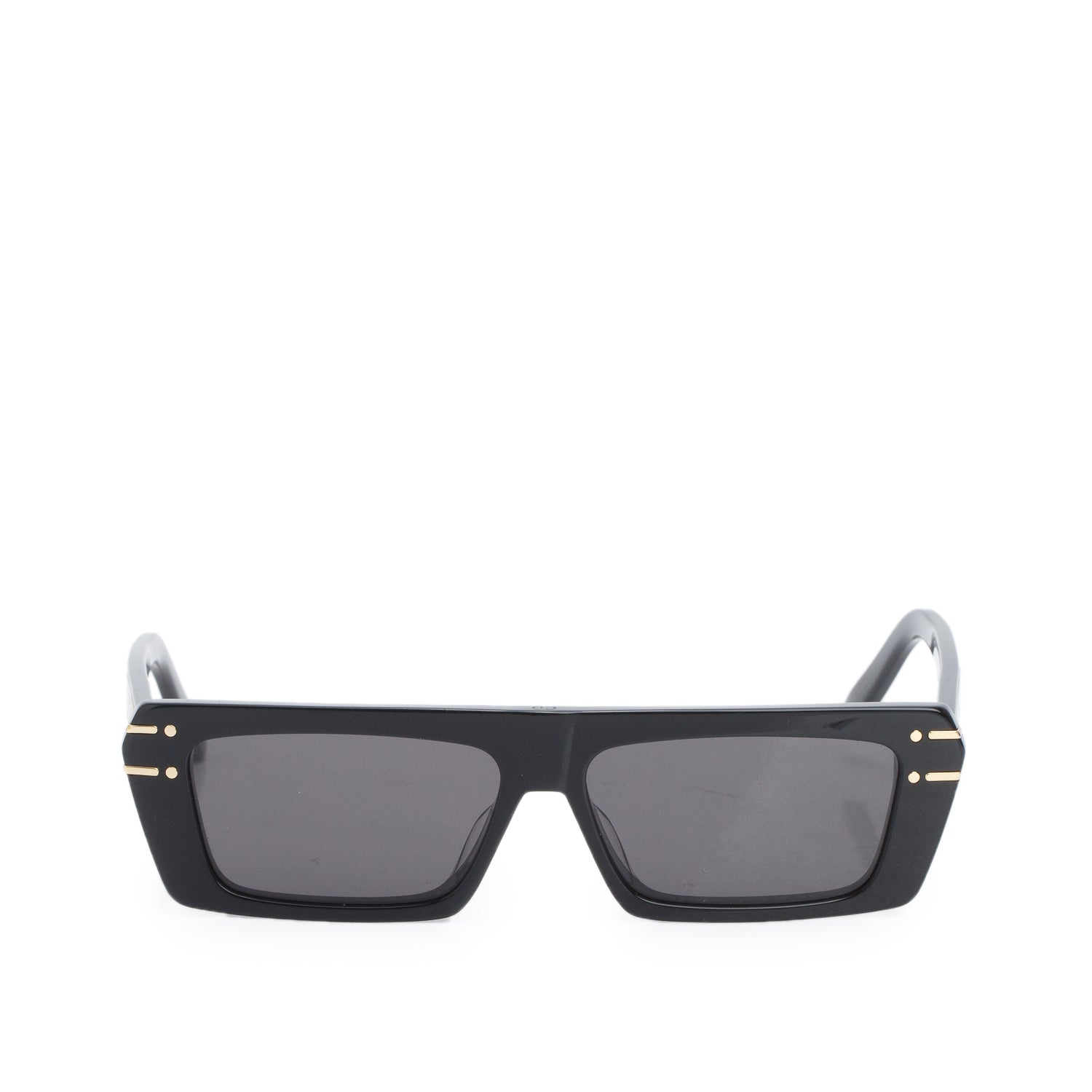 Christian Dior Black Acetate DiorSignature S2U Narrow Rectangular Sunglasses w/ Case