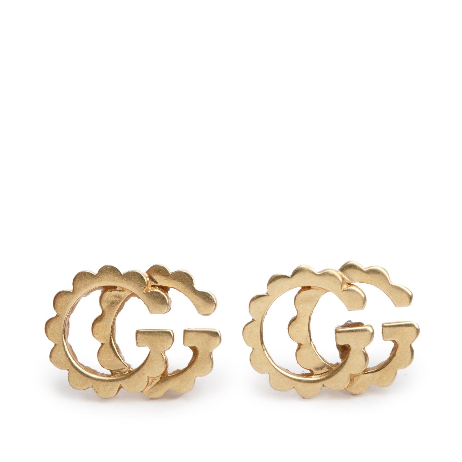 Gucci 18k Yellow Gold GG Running Stud Earrings