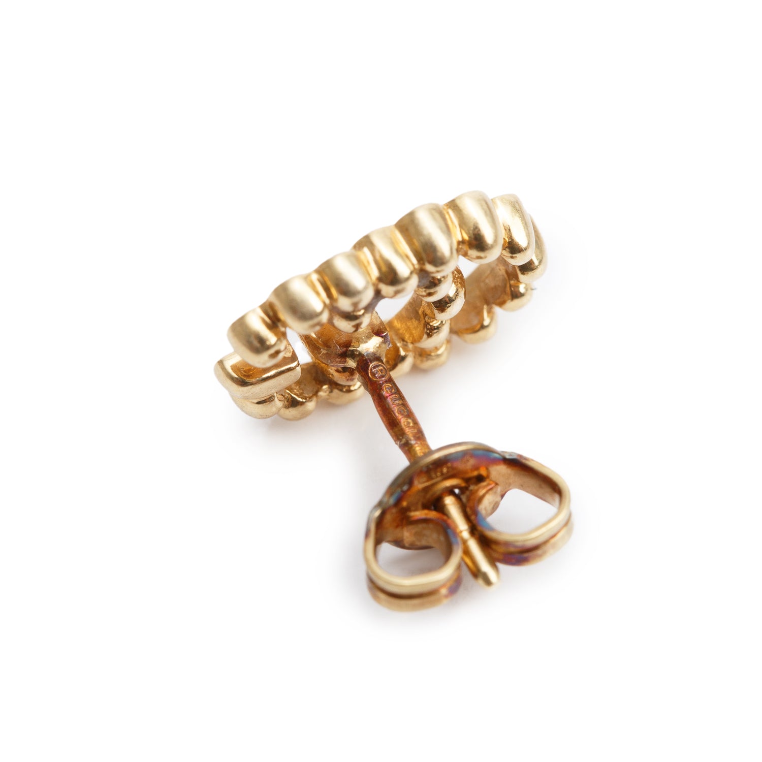 Gucci 18k Yellow Gold GG Running Stud Earrings