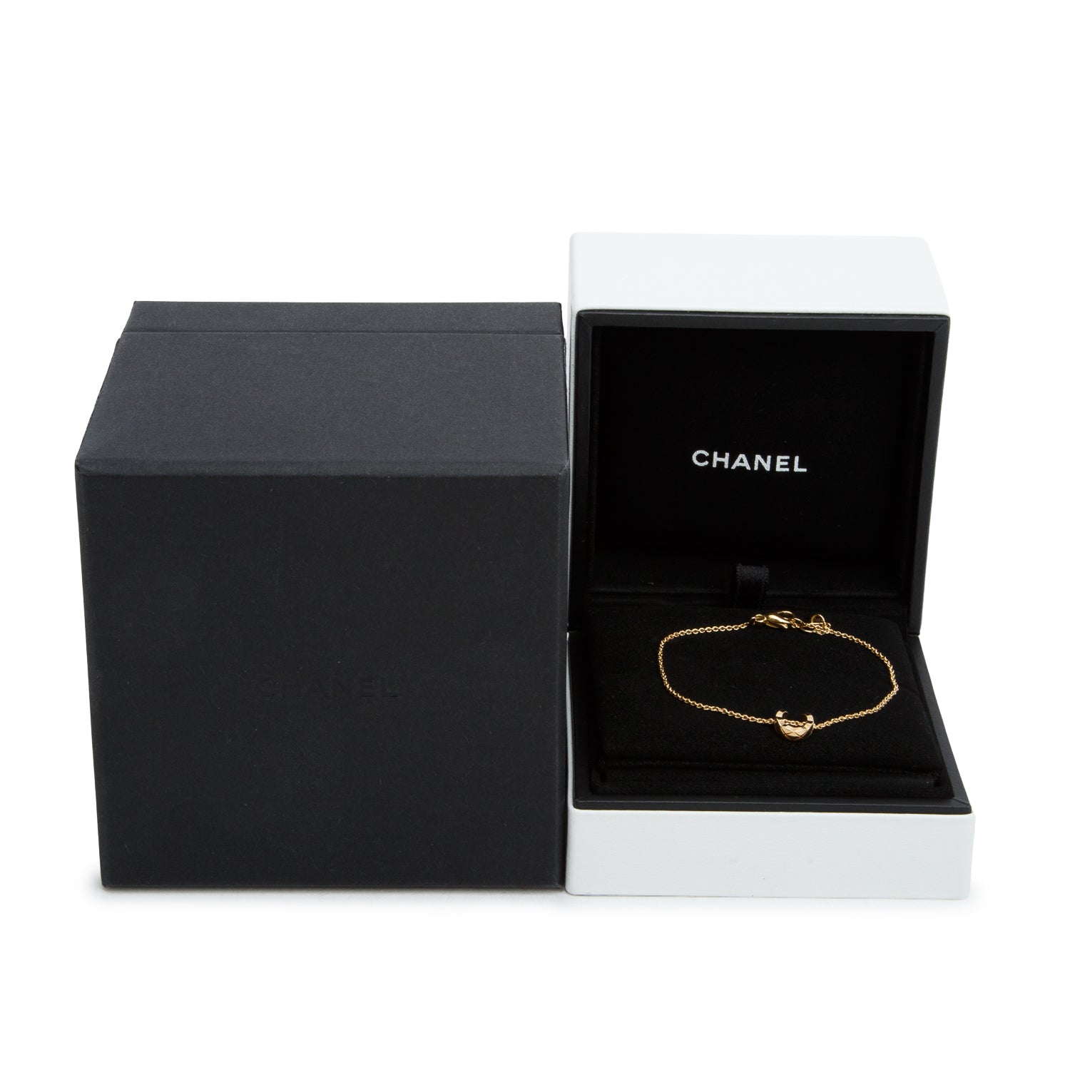 Chanel 2024 18k Yellow Gold Quilted Motif Coco Bracelet w/ Box & Certificate