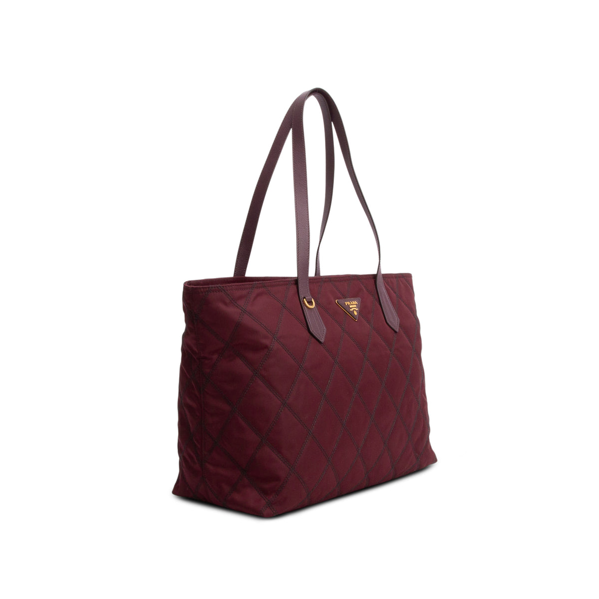 Prada Burgundy Tessuto Impuntu Tote w/ Authenticity Card