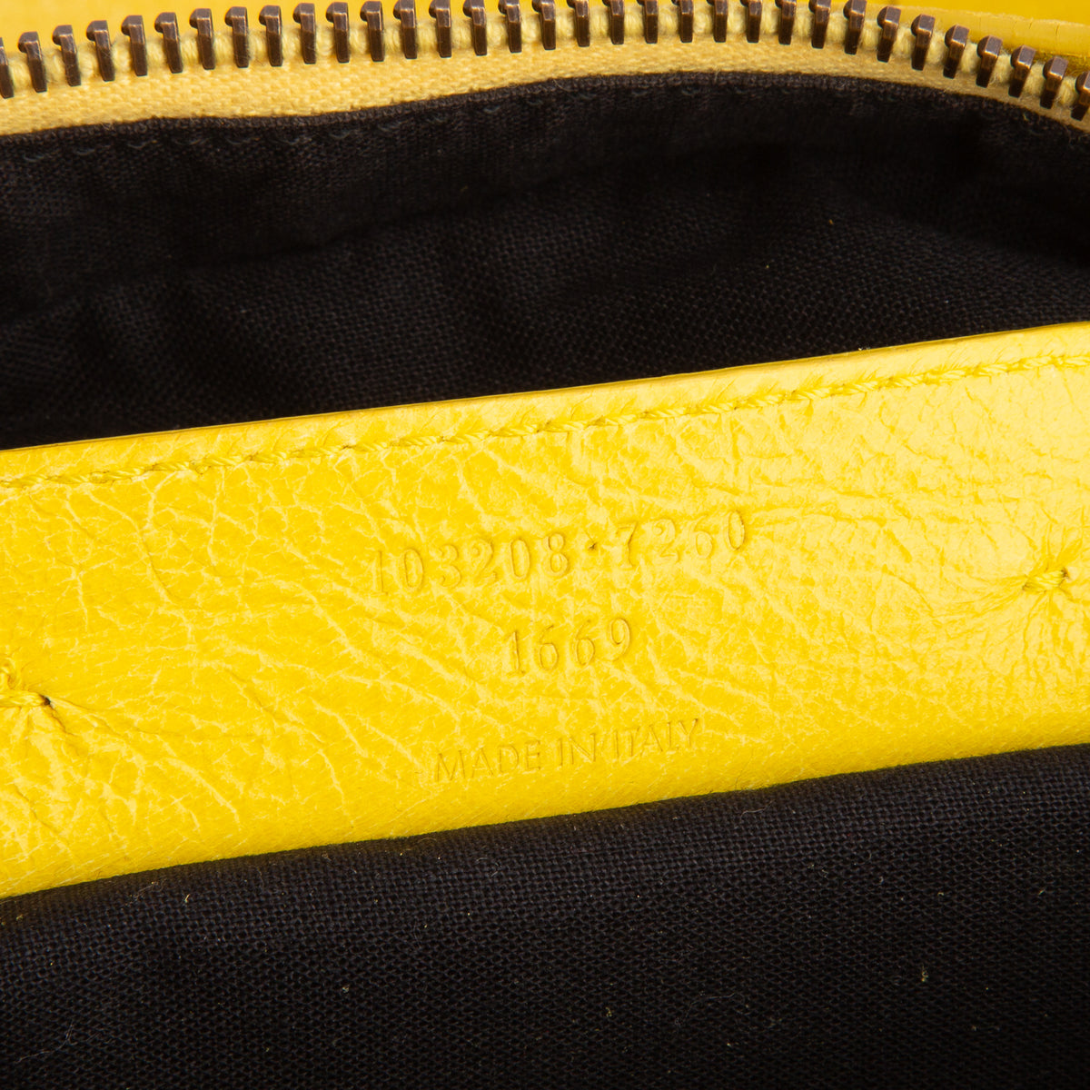 Balenciaga Yellow Agneau Arena Classic Hardware Le City First Bag w/ Strap
