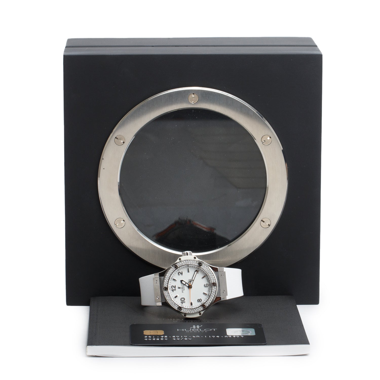 Hublot Limited Edition Stainless Steel Diamond Bezel Big Bang 38 MM Quartz Watch White Dial w/ Box & Papers