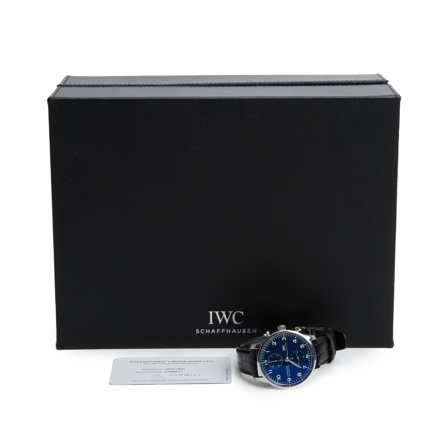 IWC Stainless Steel 150 Years Edition Portugieser 41 MM Automatic Chronograph Watch Blue Dial IW371601 w/ Box & Papers