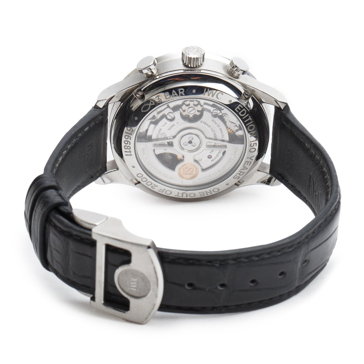 IWC Stainless Steel 150 Years Edition Portugieser 41 MM Automatic Chronograph Watch Blue Dial IW371601 w/ Box & Papers