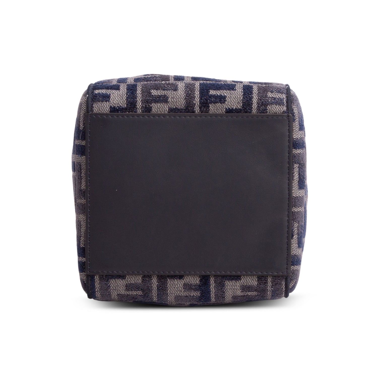Fendi Navy Fabric Jacquard Vitello Frace FF 1974 Mini Fendi Origami