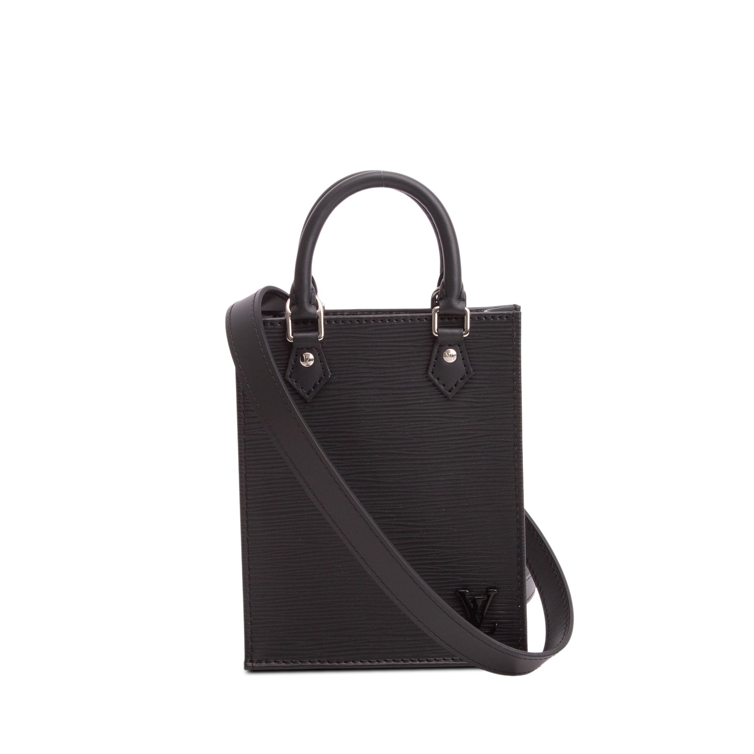 Louis Vuitton Black Epi Petit Sac Plat w/ Strap