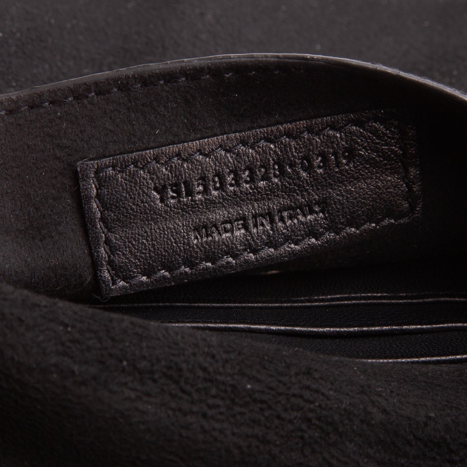 Saint Laurent Black Lambskin Teddy Drawstring Bag w/ Pouch