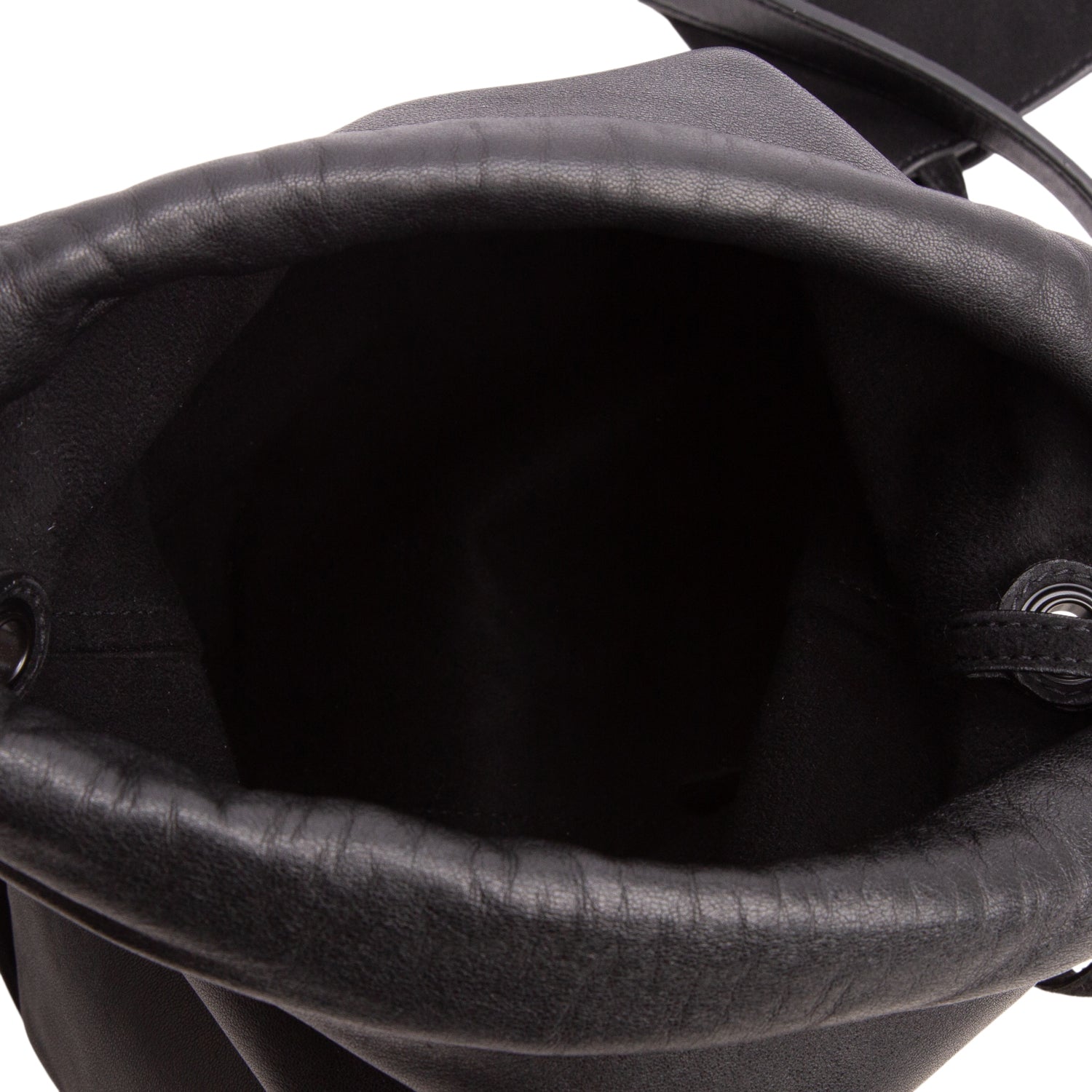 Saint Laurent Black Lambskin Teddy Drawstring Bag w/ Pouch