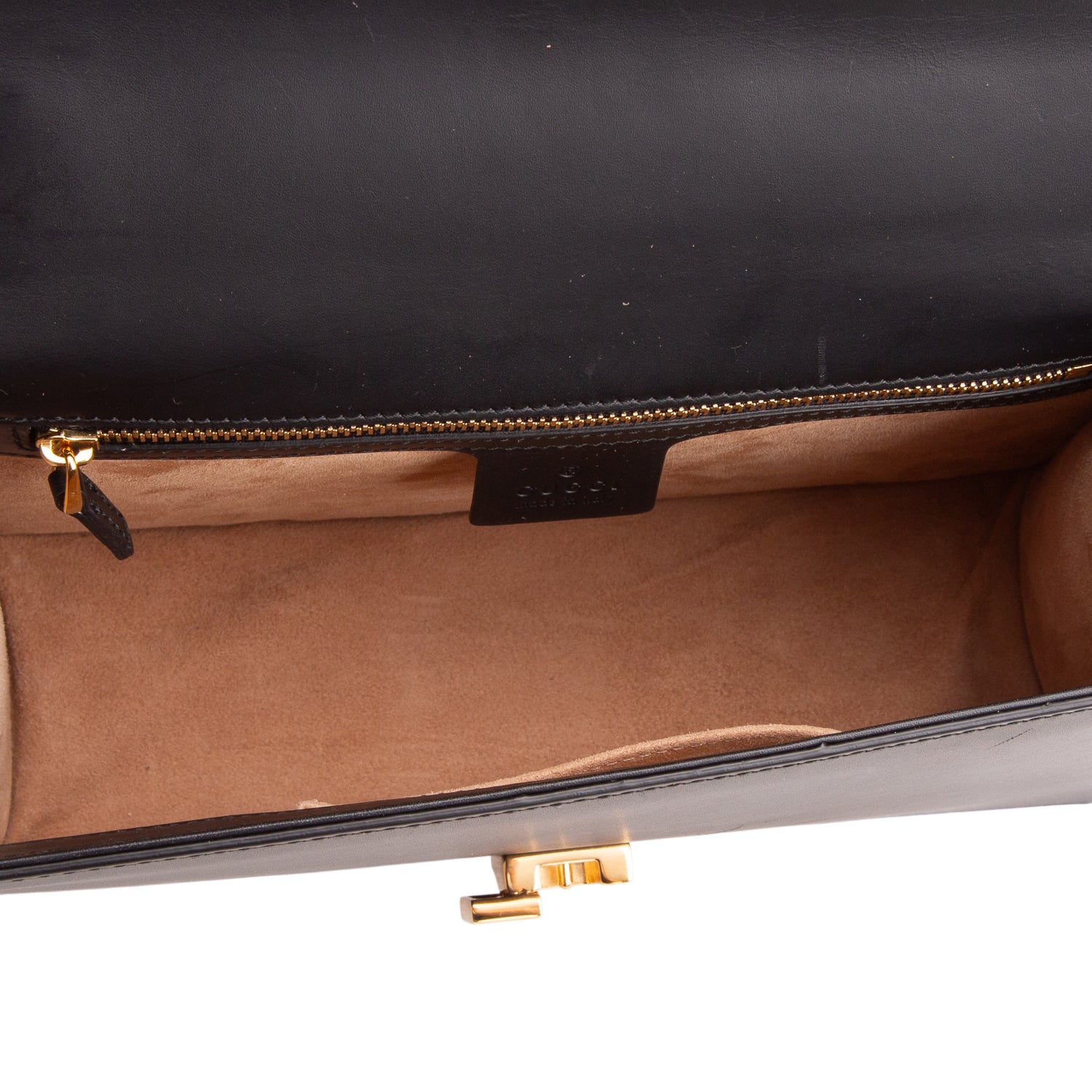 Gucci Black Calfskin Leather Web Small Sylvie Shoulder Bag